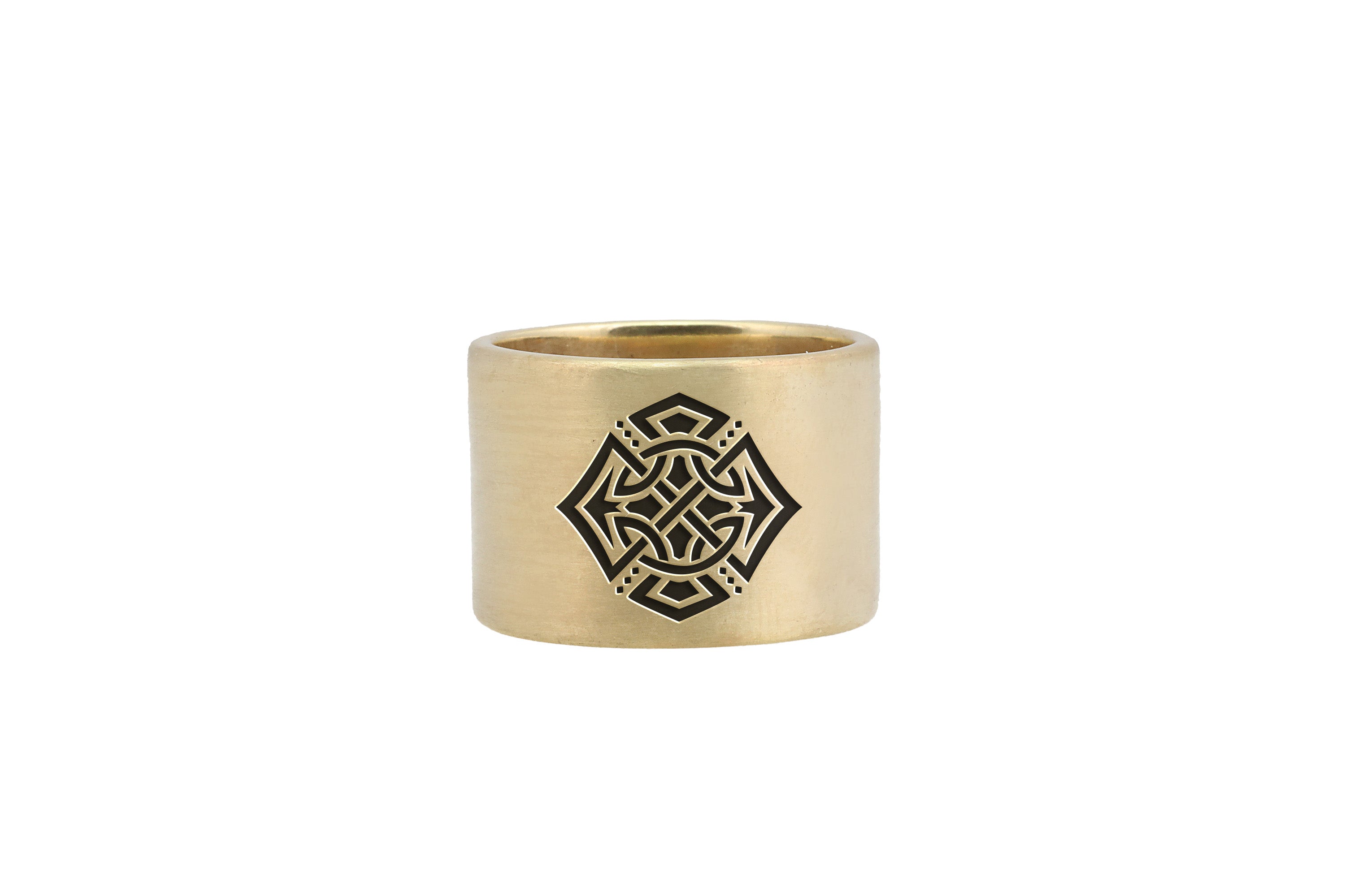 Celtic Symbol Brushed Gold Ring