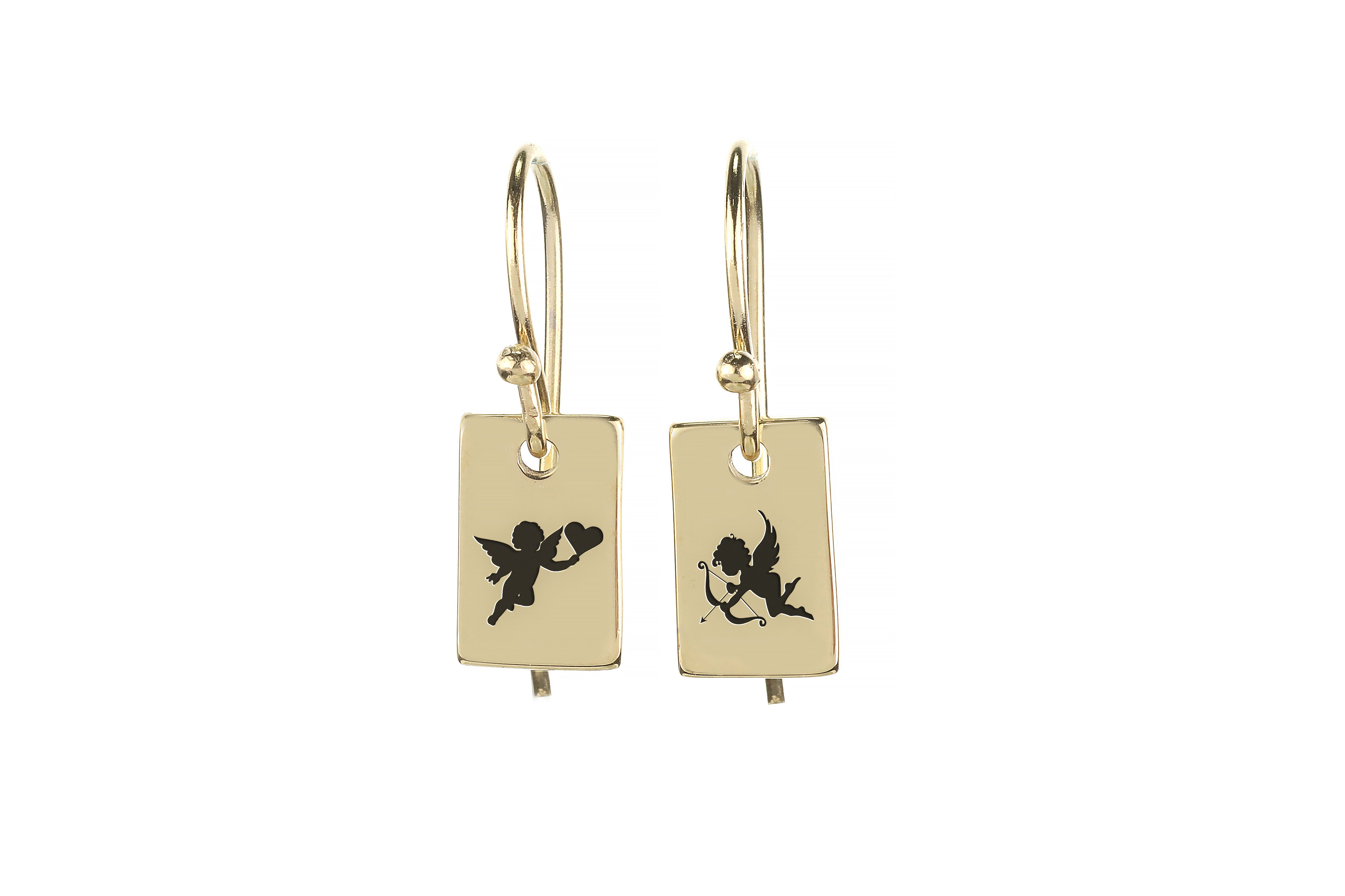 Cute Cupid Engraved Earrings