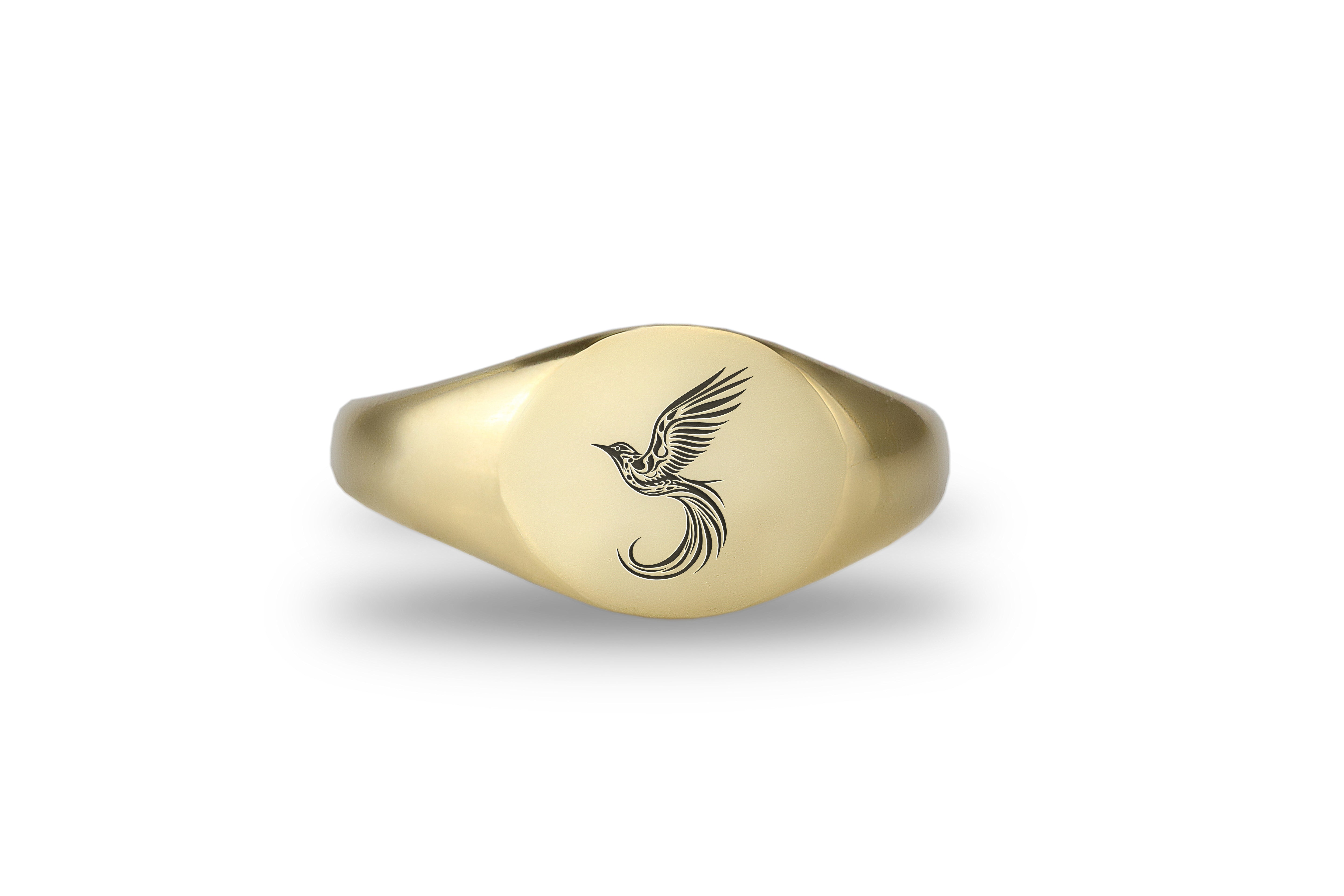 14k Gold Bird Signet Ring