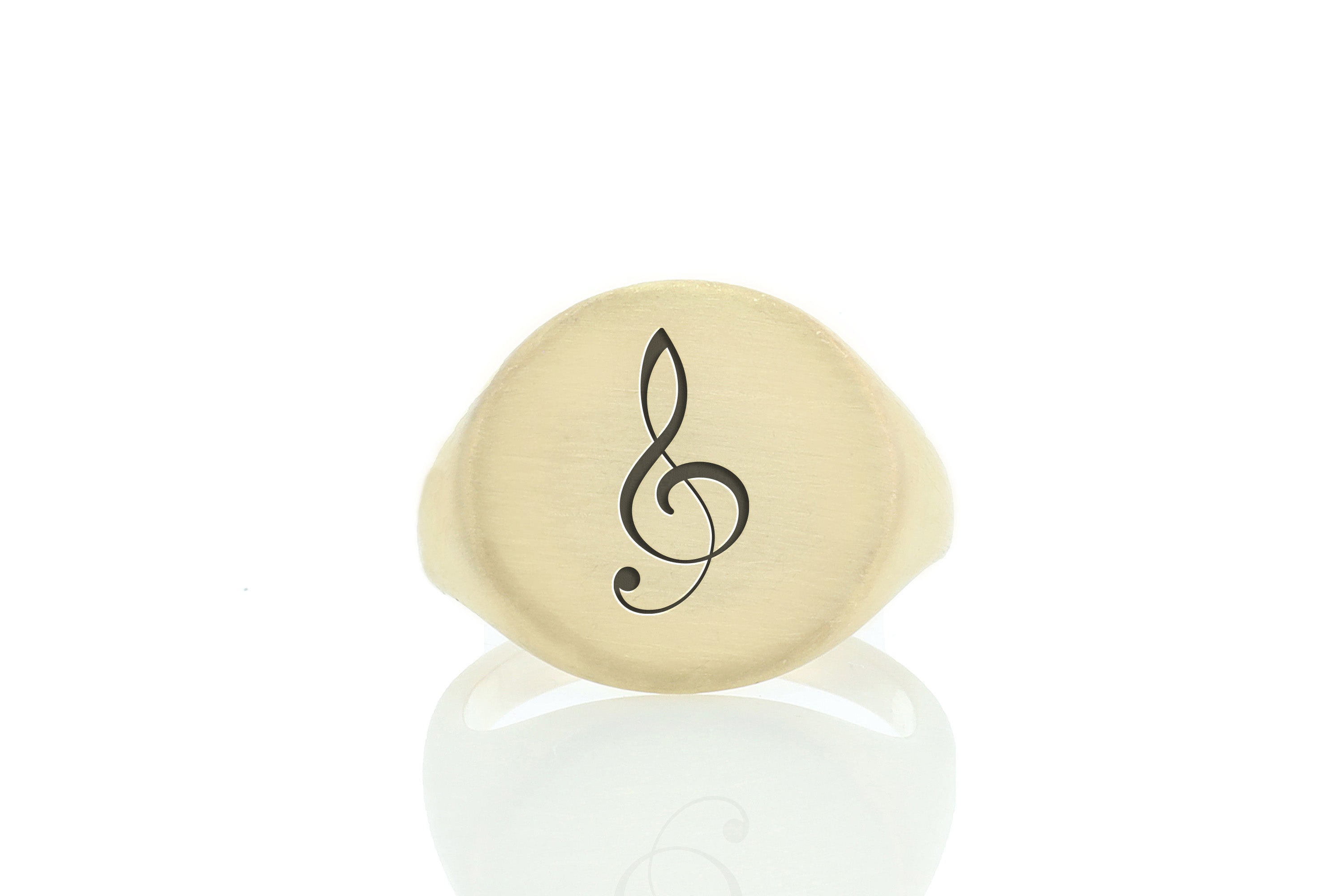 Music Notes Gold Signet Ring