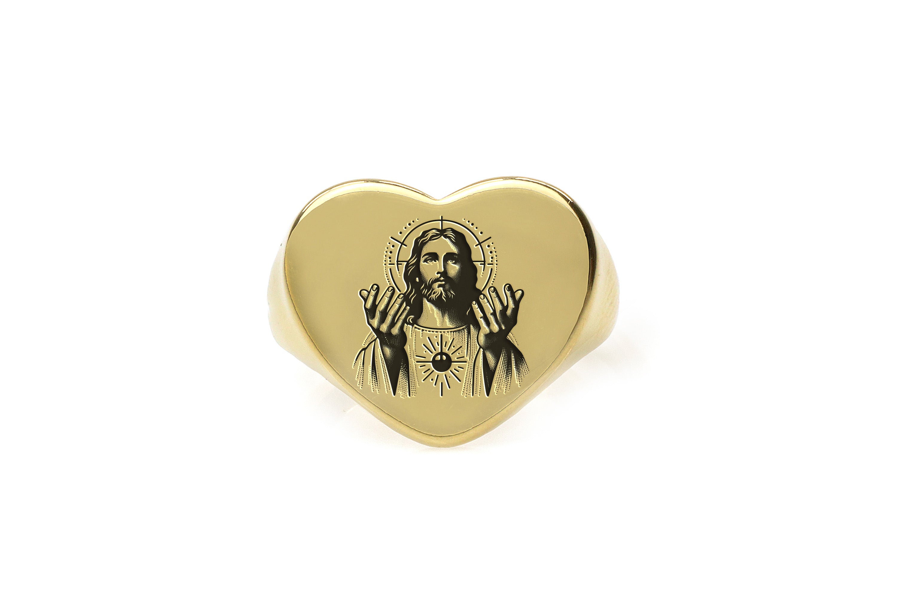 Lord Jesus Gold Signet Ring