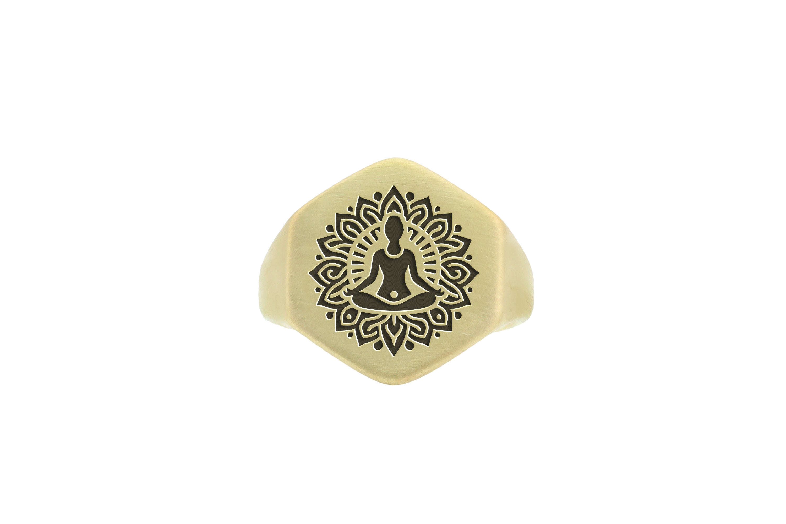 Engraved Yoga Signet Ring