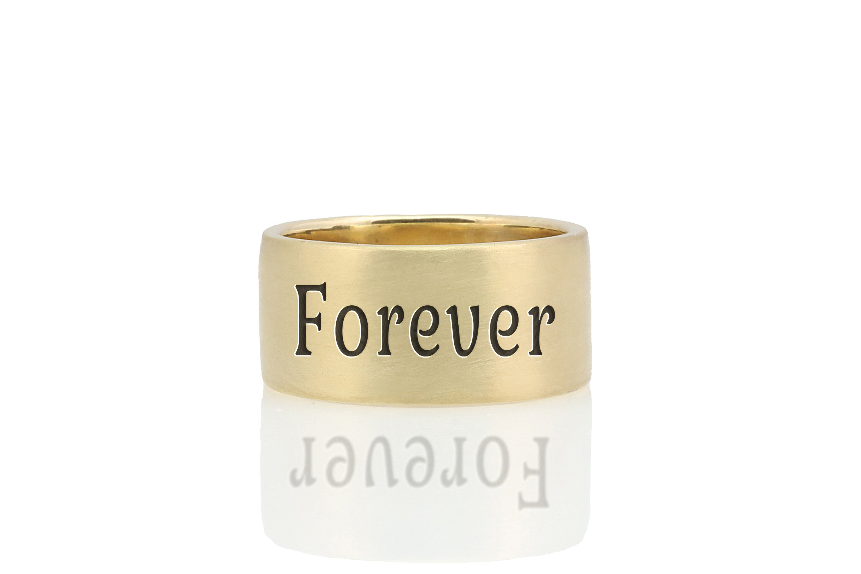 Custom Text Wide Band Ring