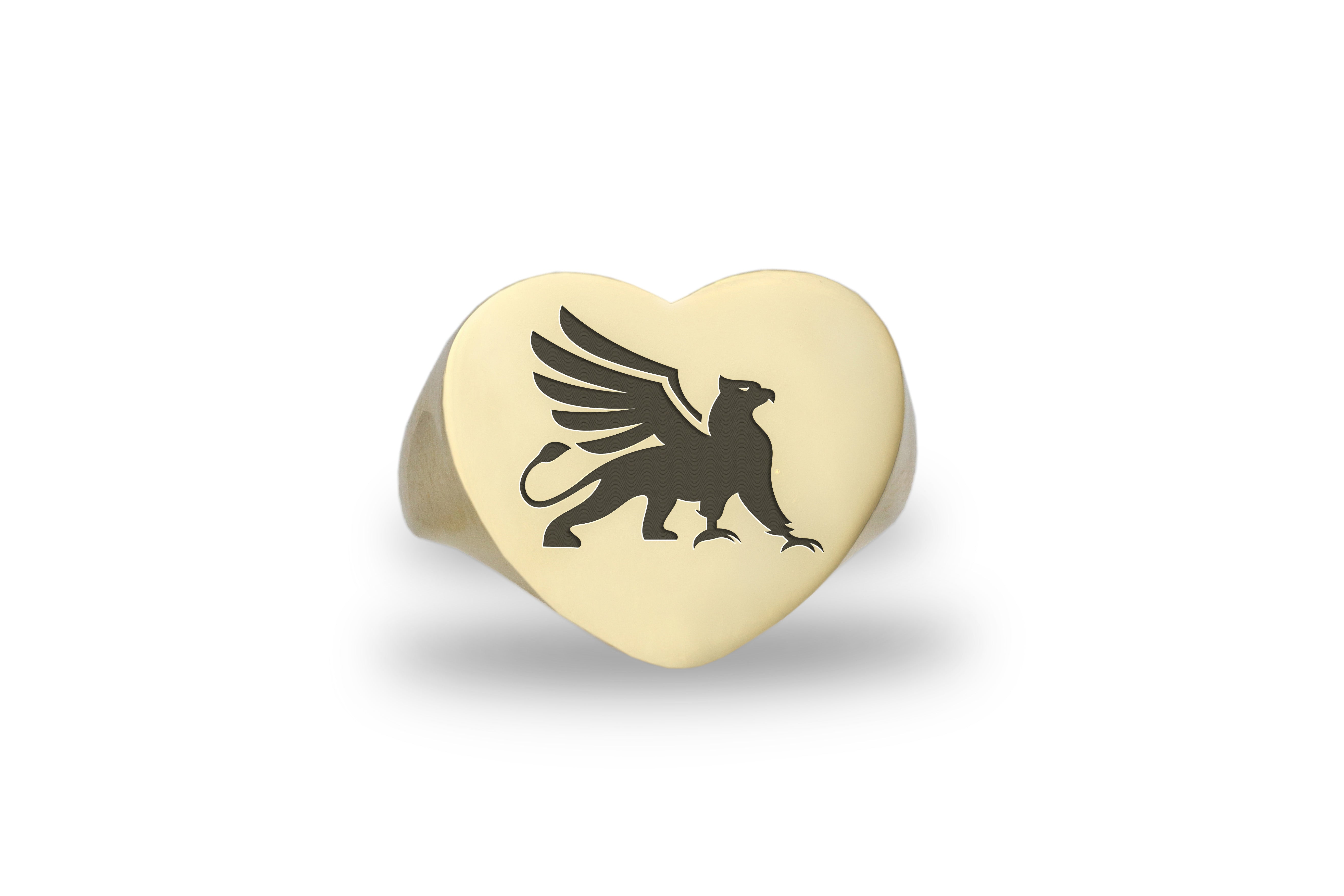 14k Gold Griffin Signet Ring