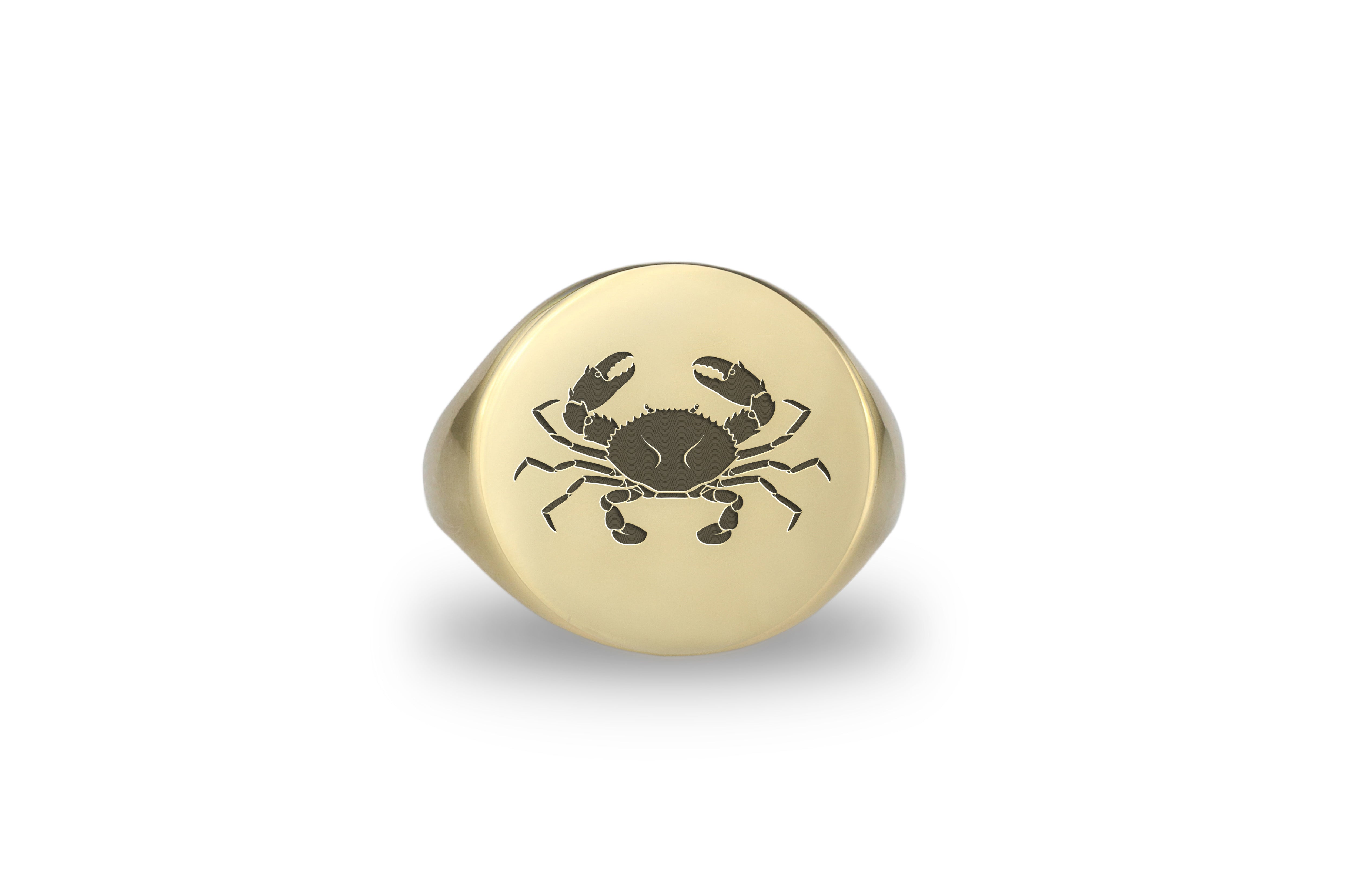 Engraved Cancer Zodiac Ring