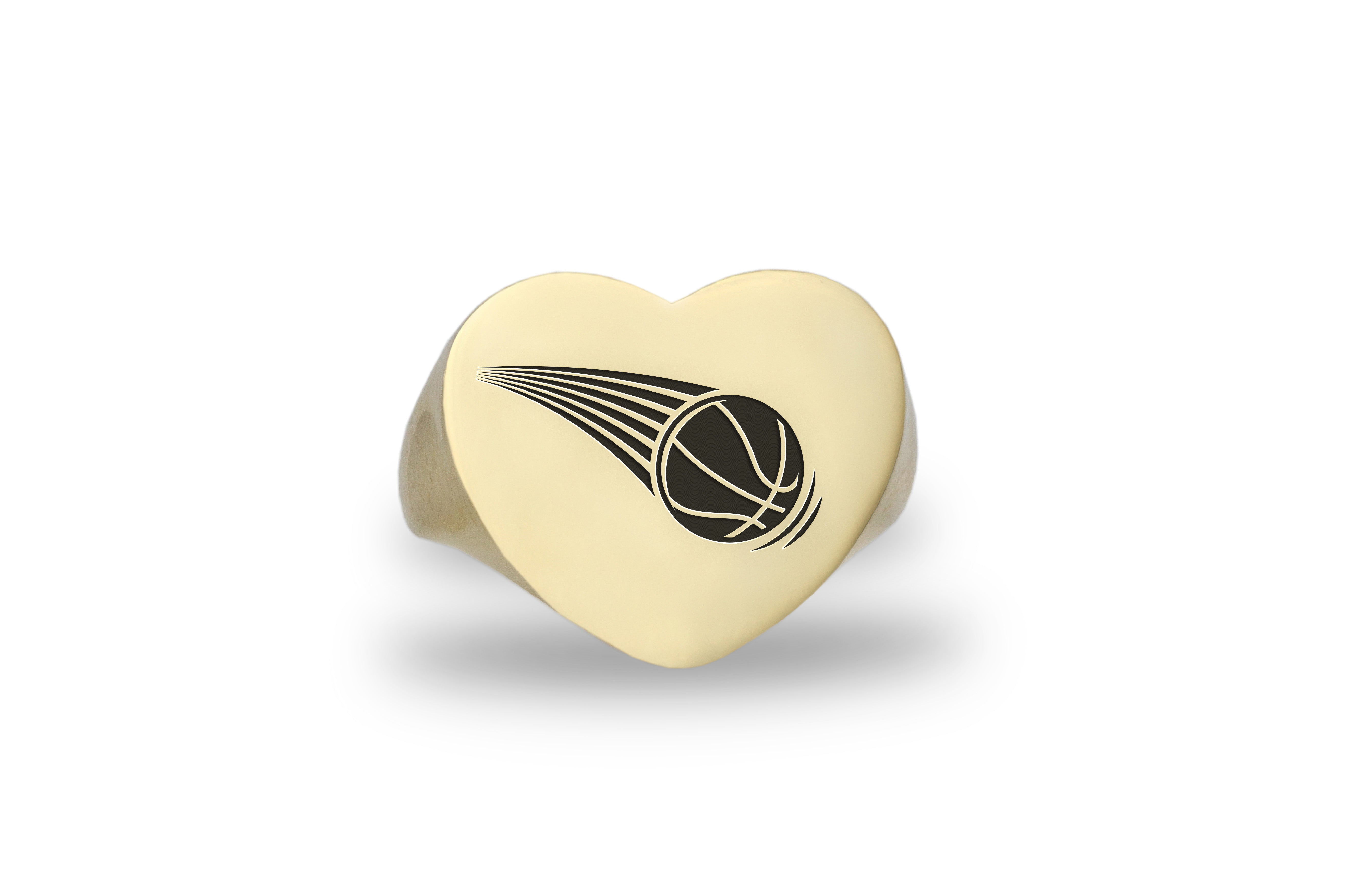 14k Gold Basketball Signet Ring