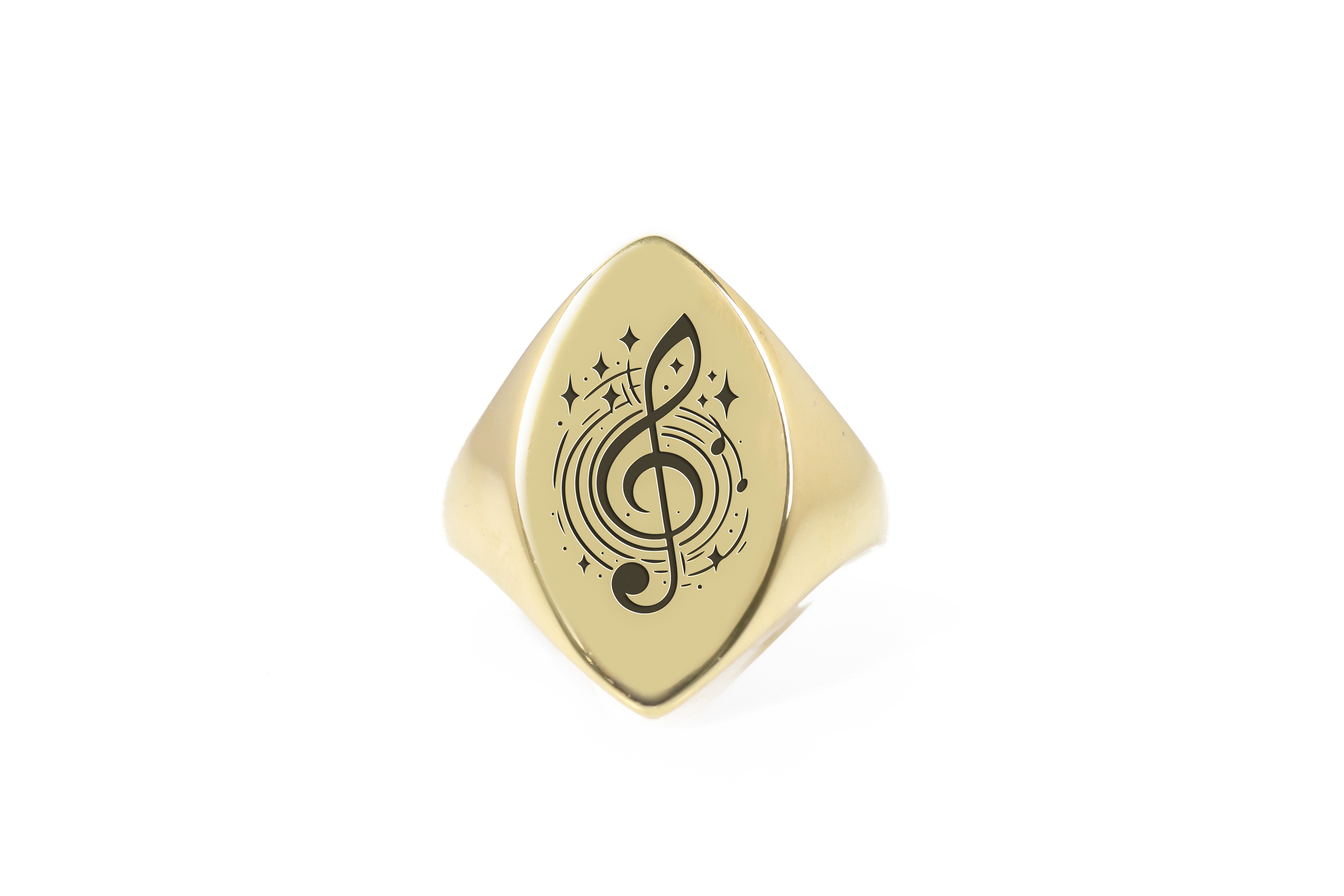 Engraved Treble Clef Ring
