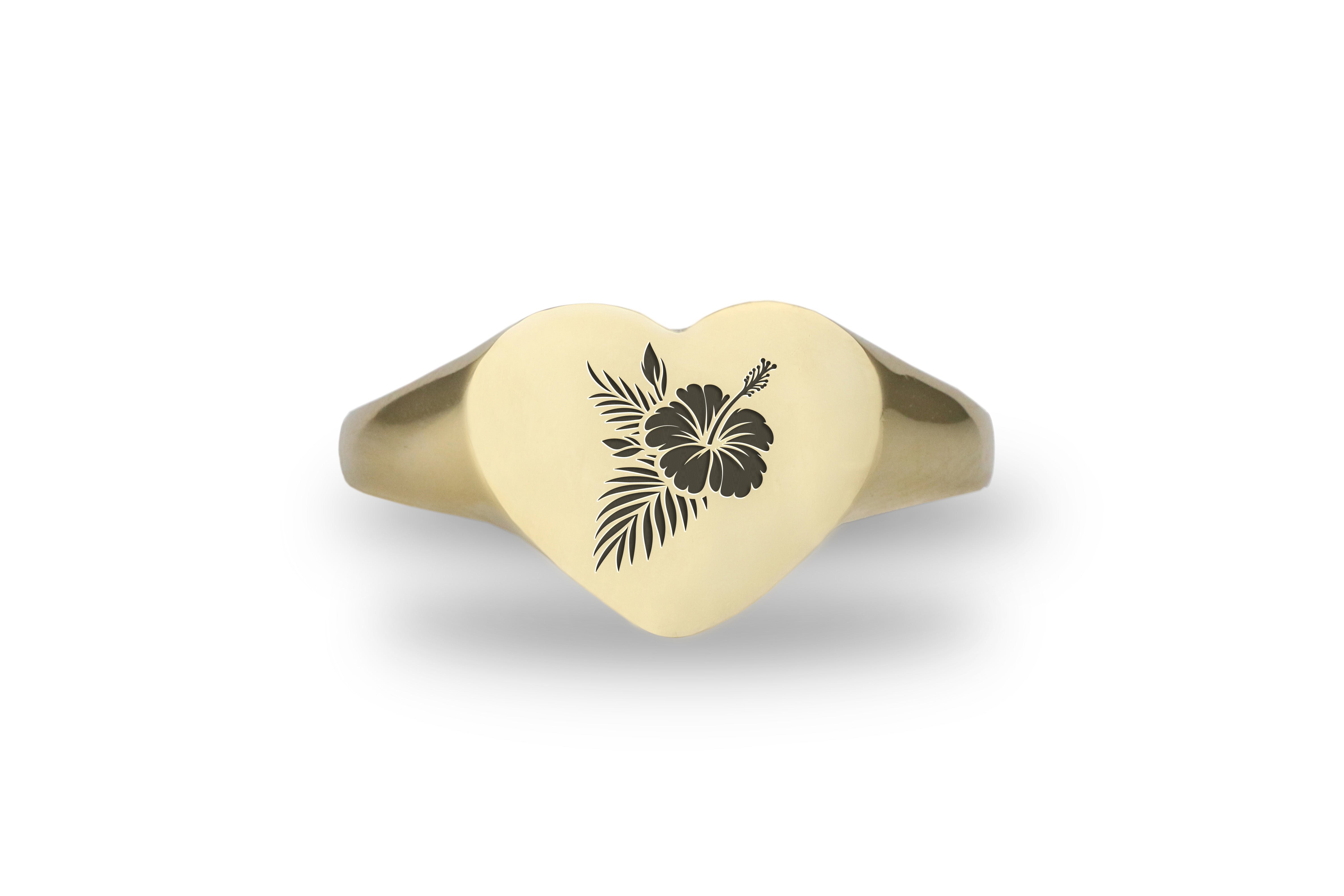 Hibiscus Signet Ring