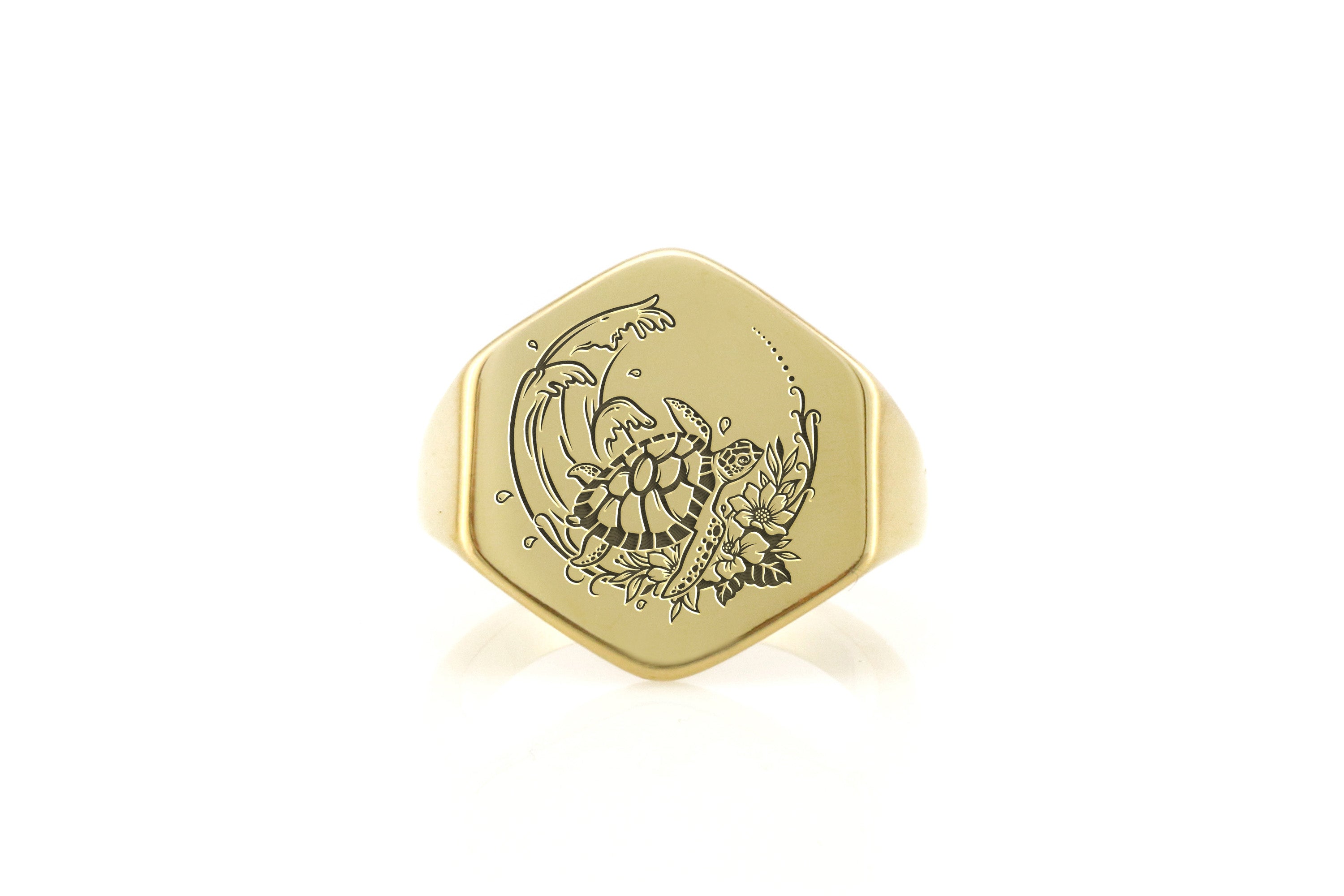 Custom Turtle Engraved Ring