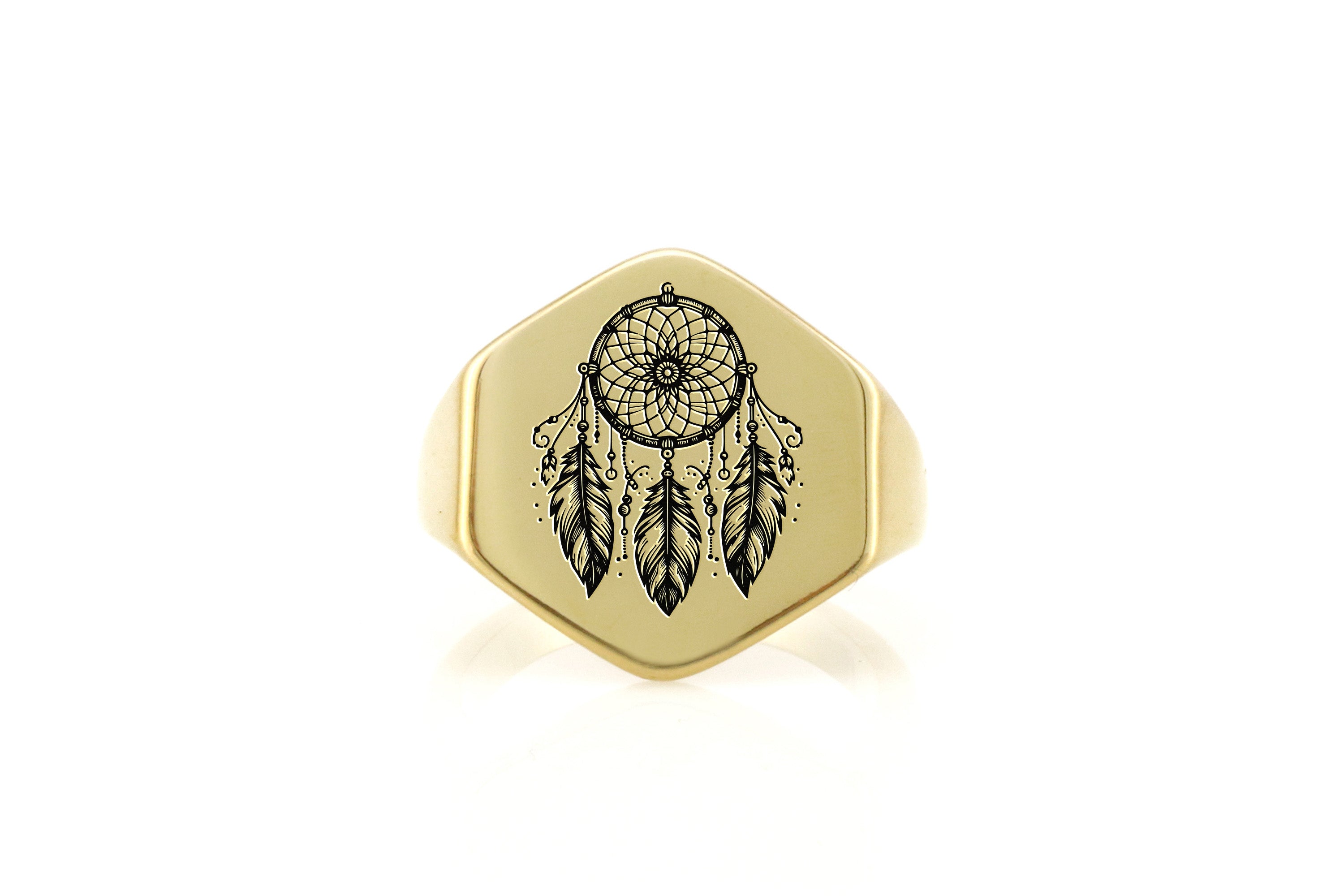 Dream Catcher Gold Signet Ring