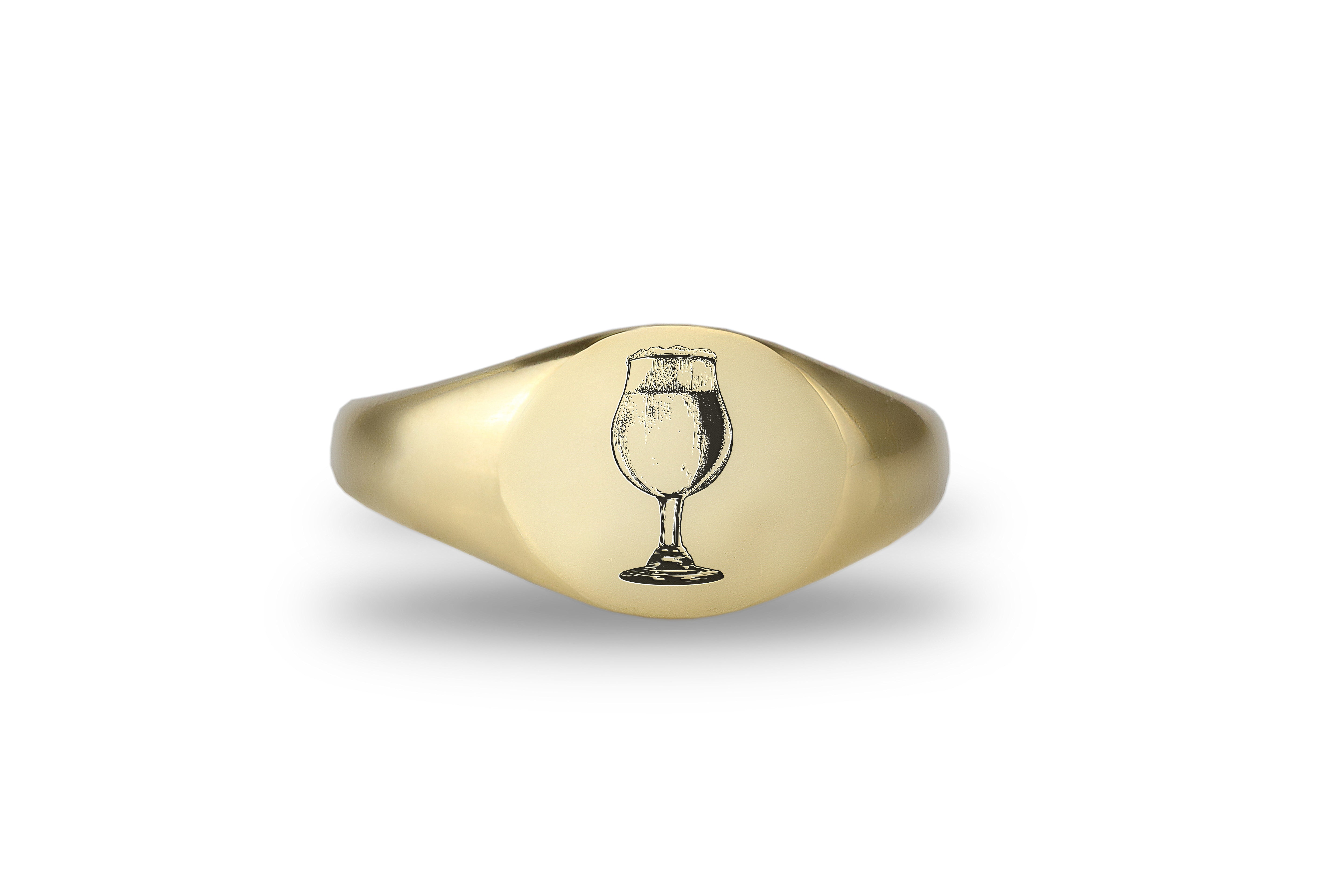 Custom Beer Gold Signet Ring