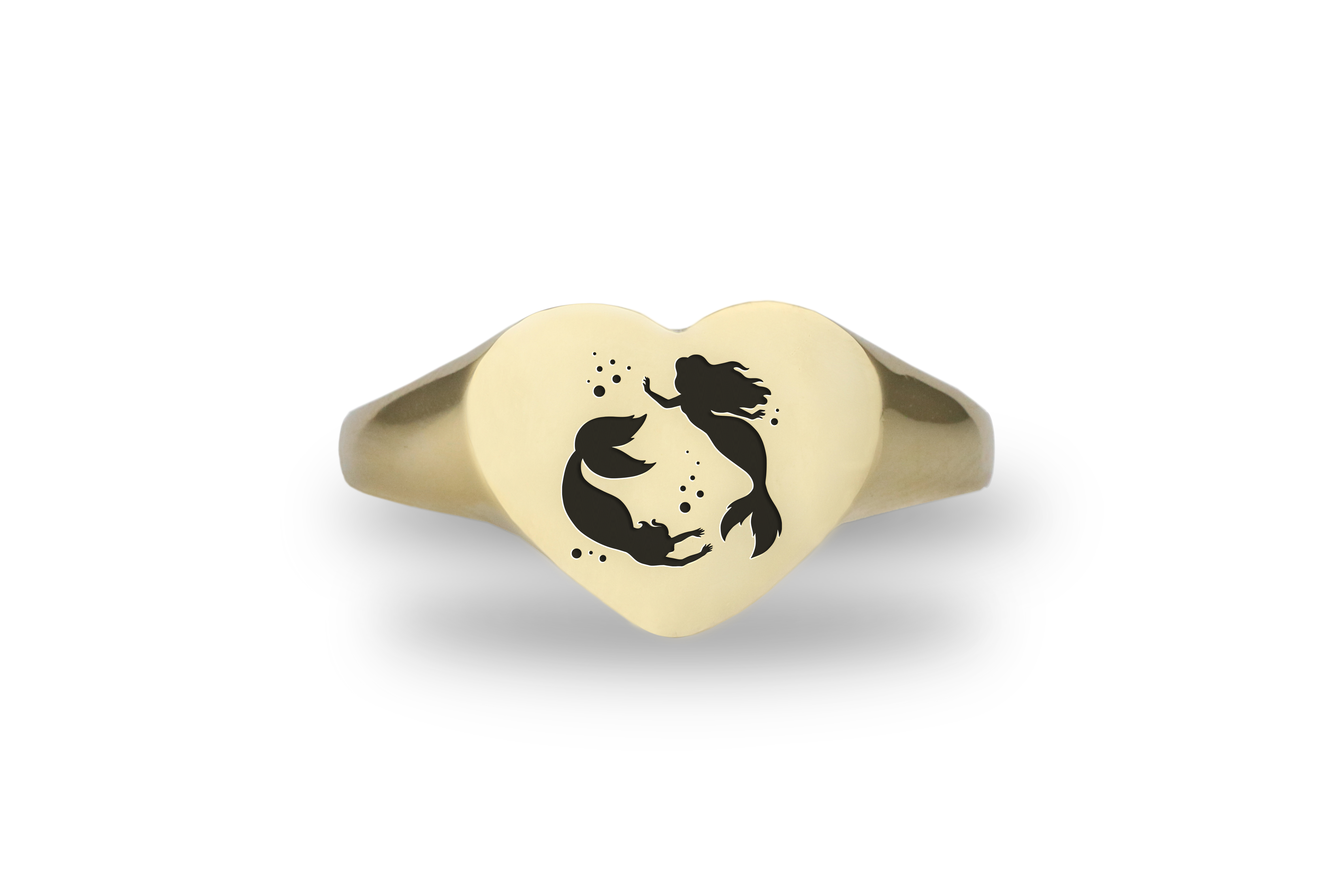 14k Gold Mermaid Signet Ring