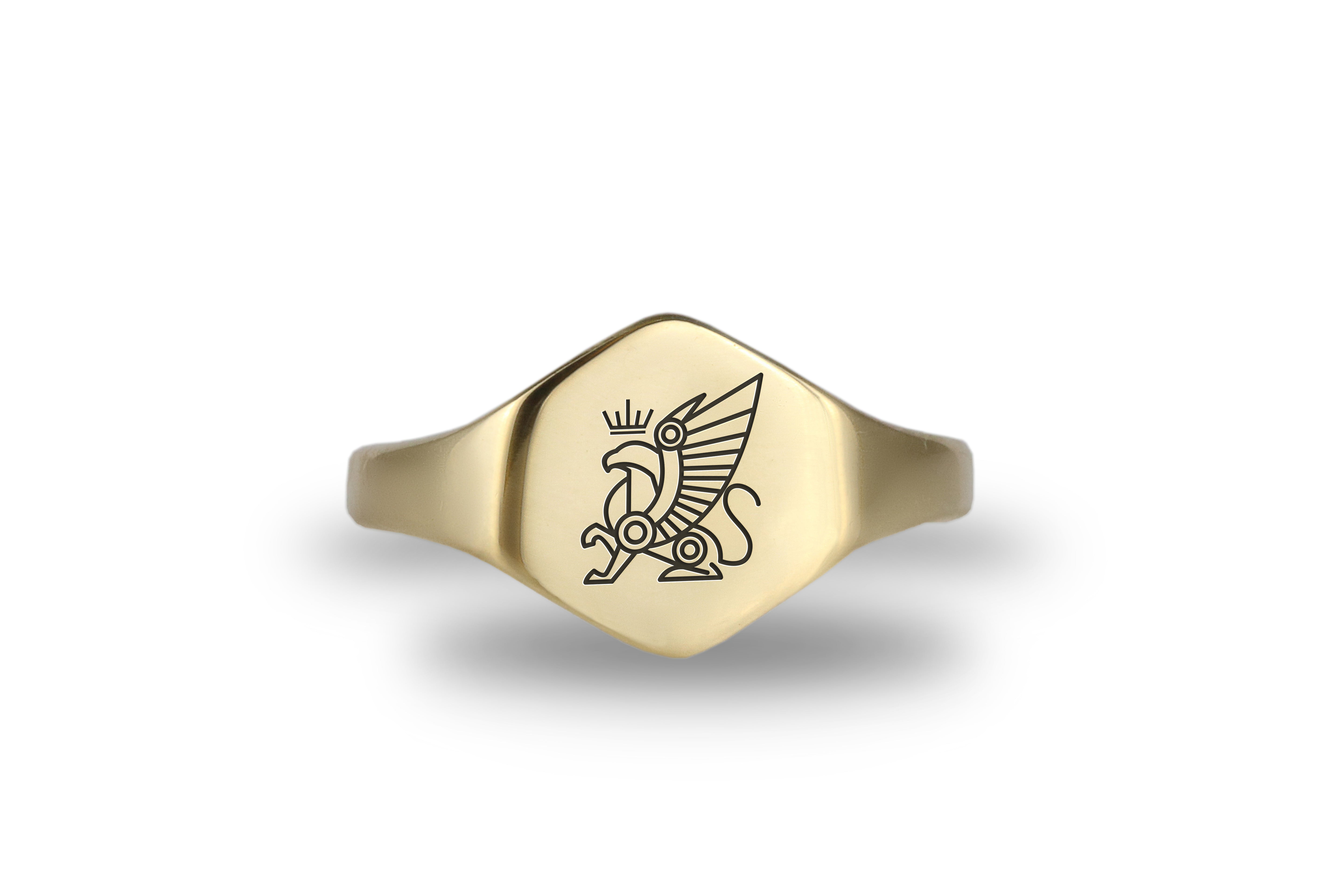 Engraved Griffin Signet Ring
