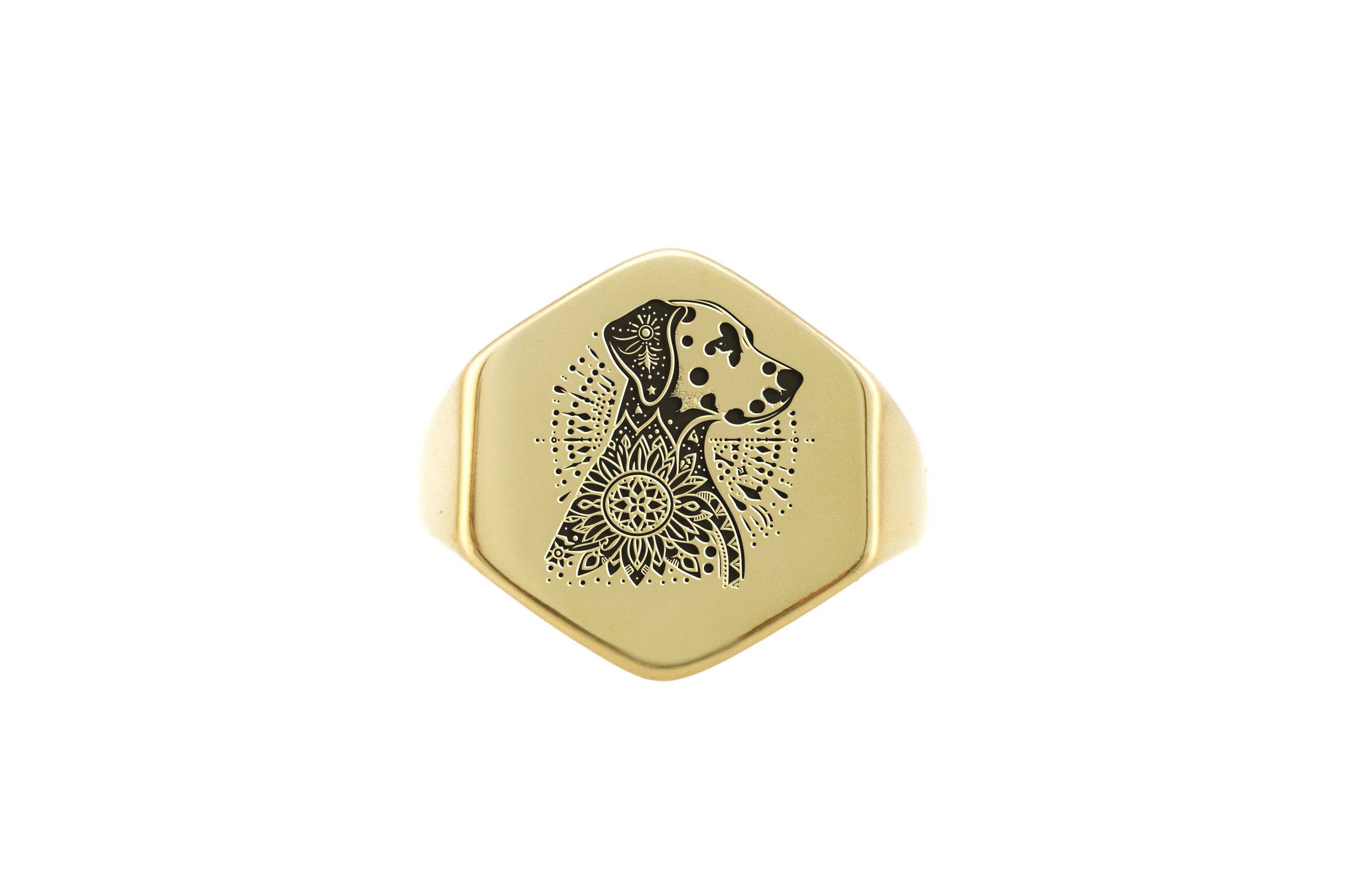 14k Gold Dalmatian Signet Ring