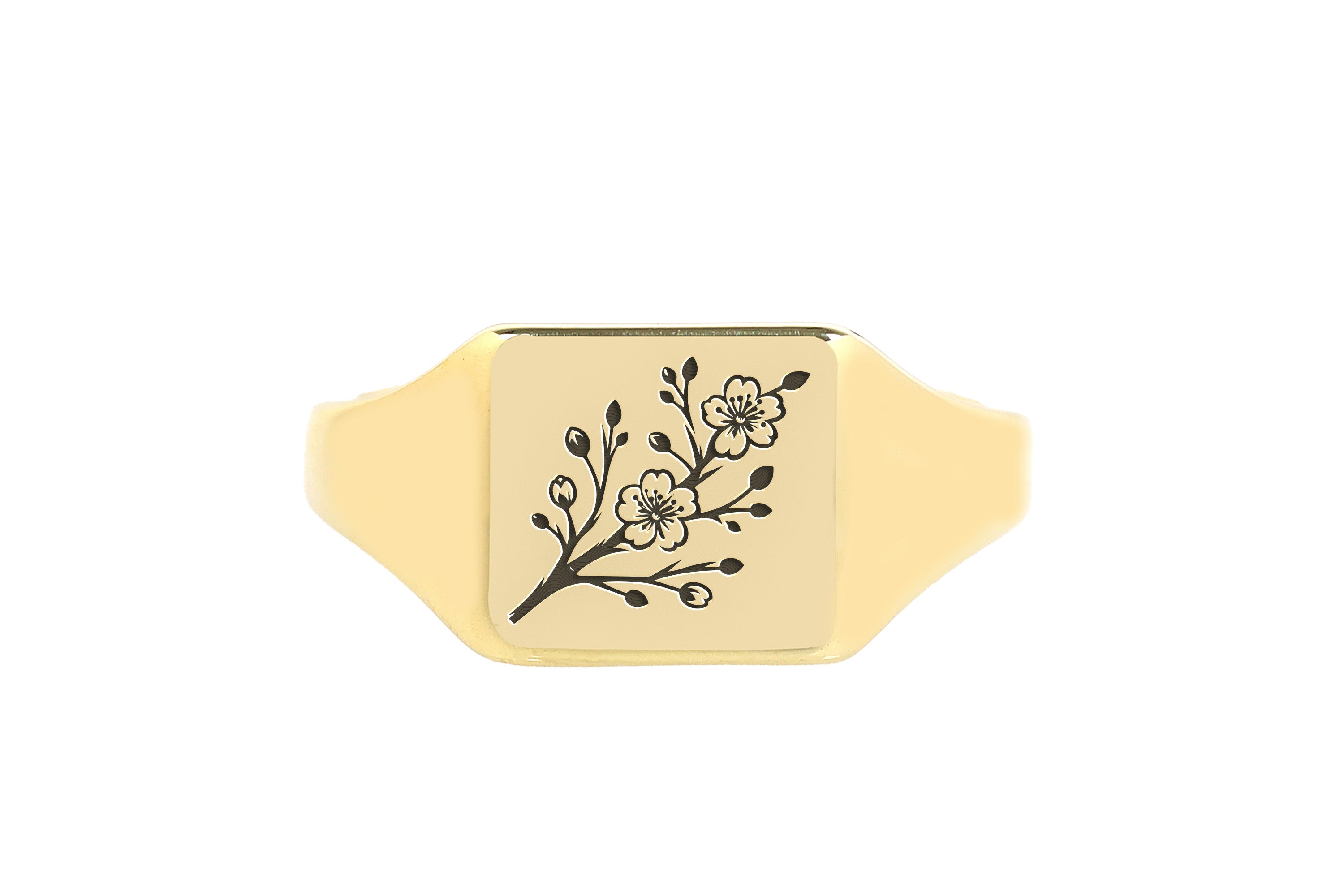 14k Gold Rose Signet Ring
