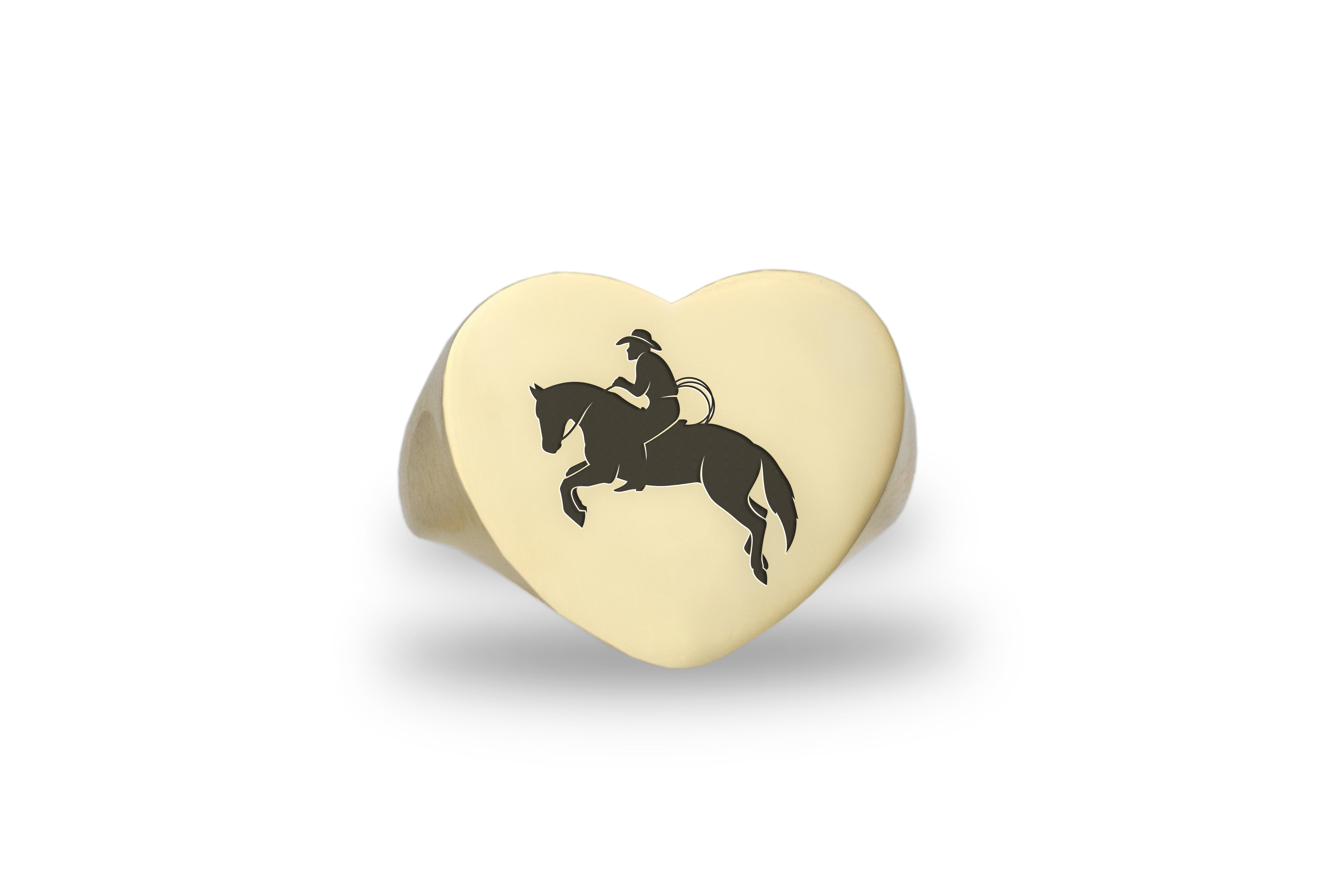 14k Gold Cowboy Signet Ring