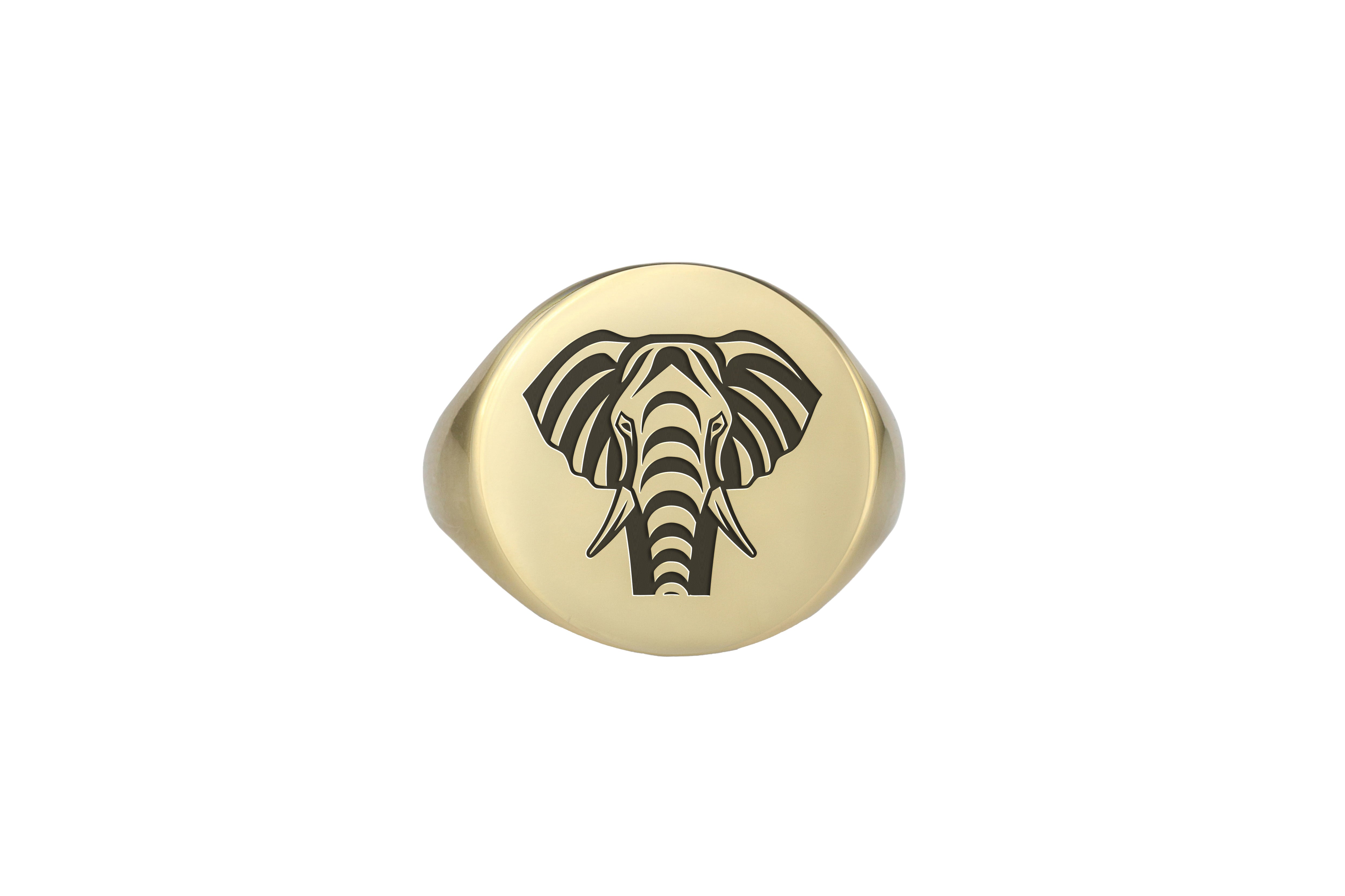 Elephant Gold Bold Statement Ring