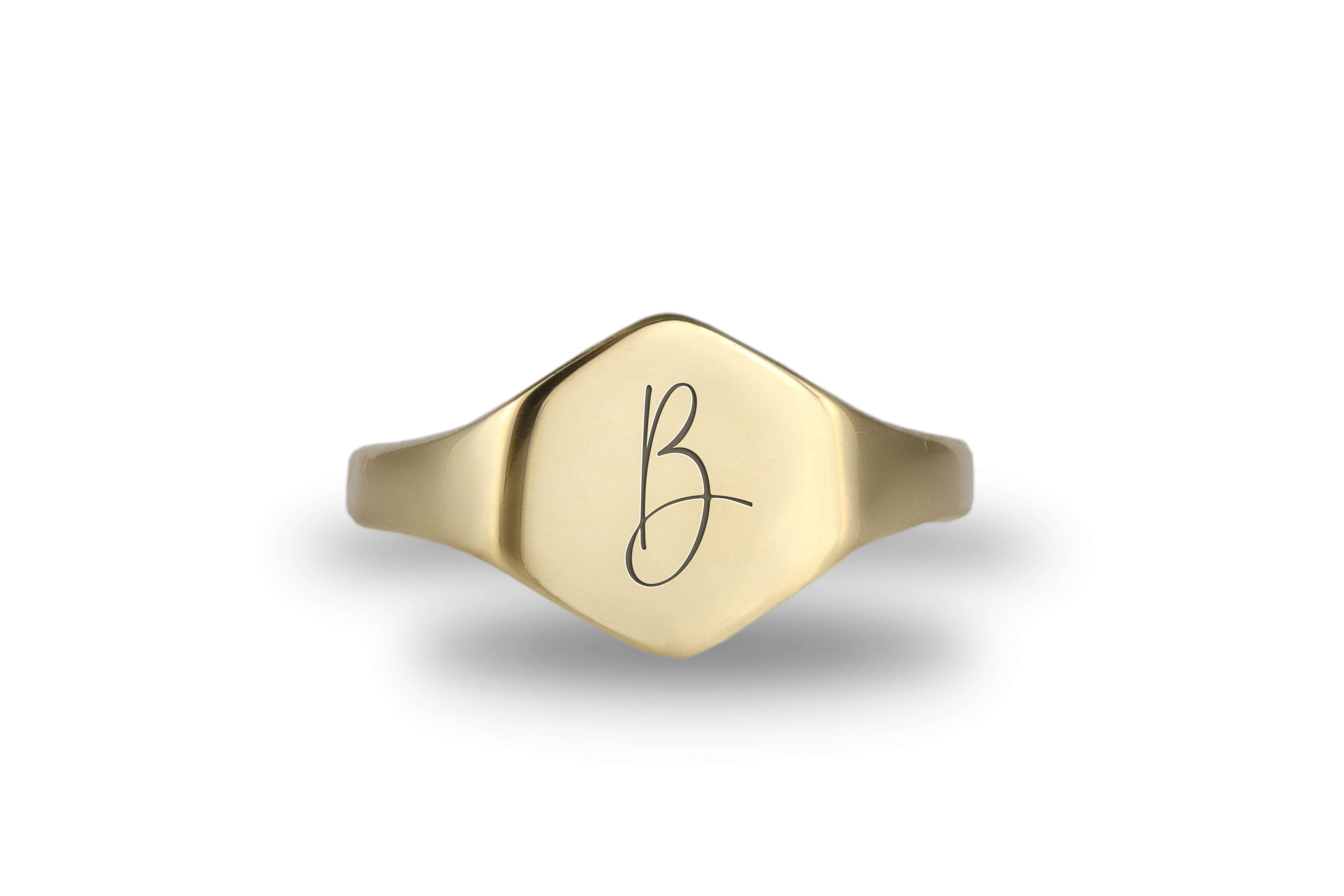 Gold Letter Signet Ring