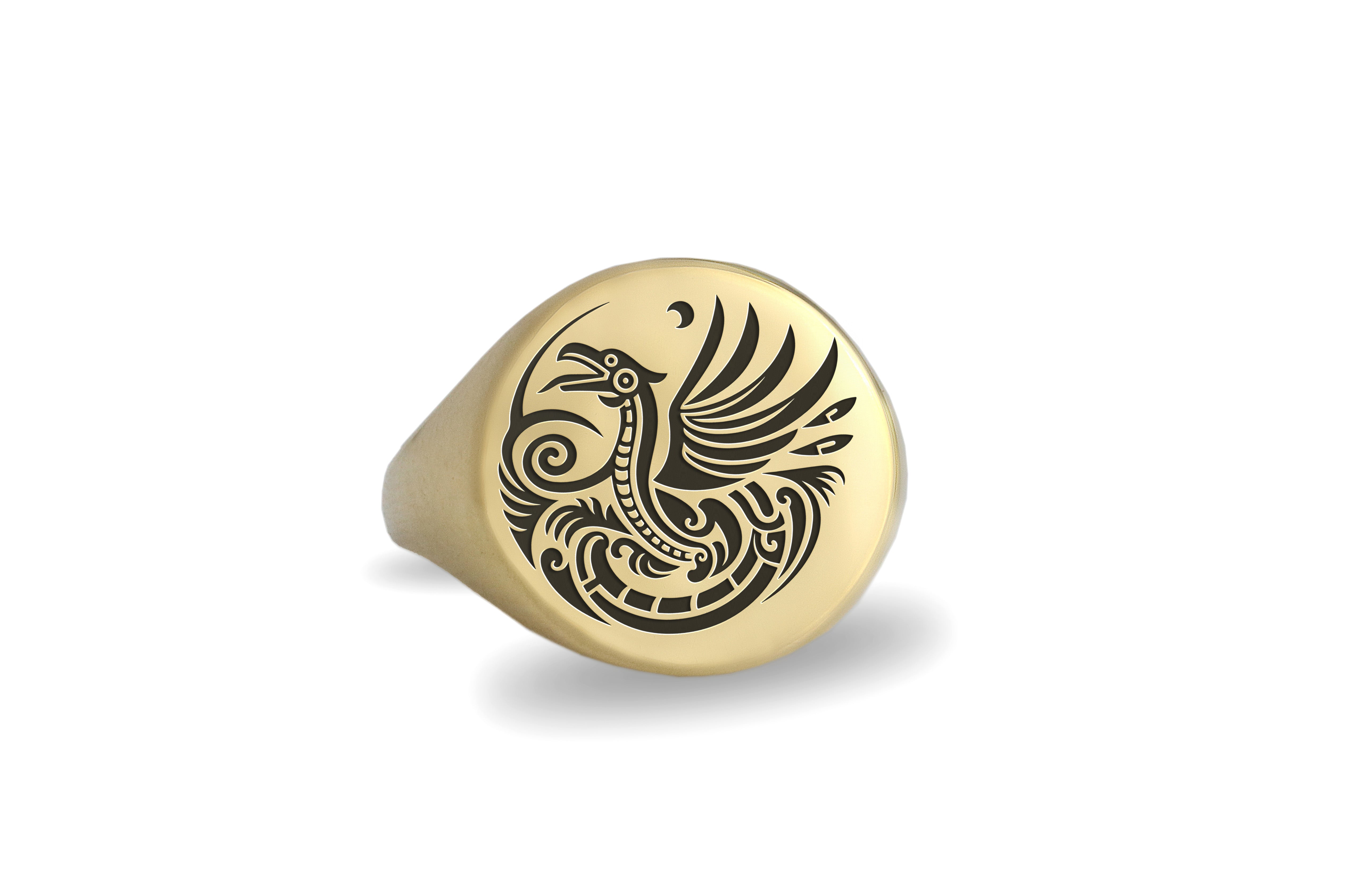 14k Gold Aztec Signet Ring