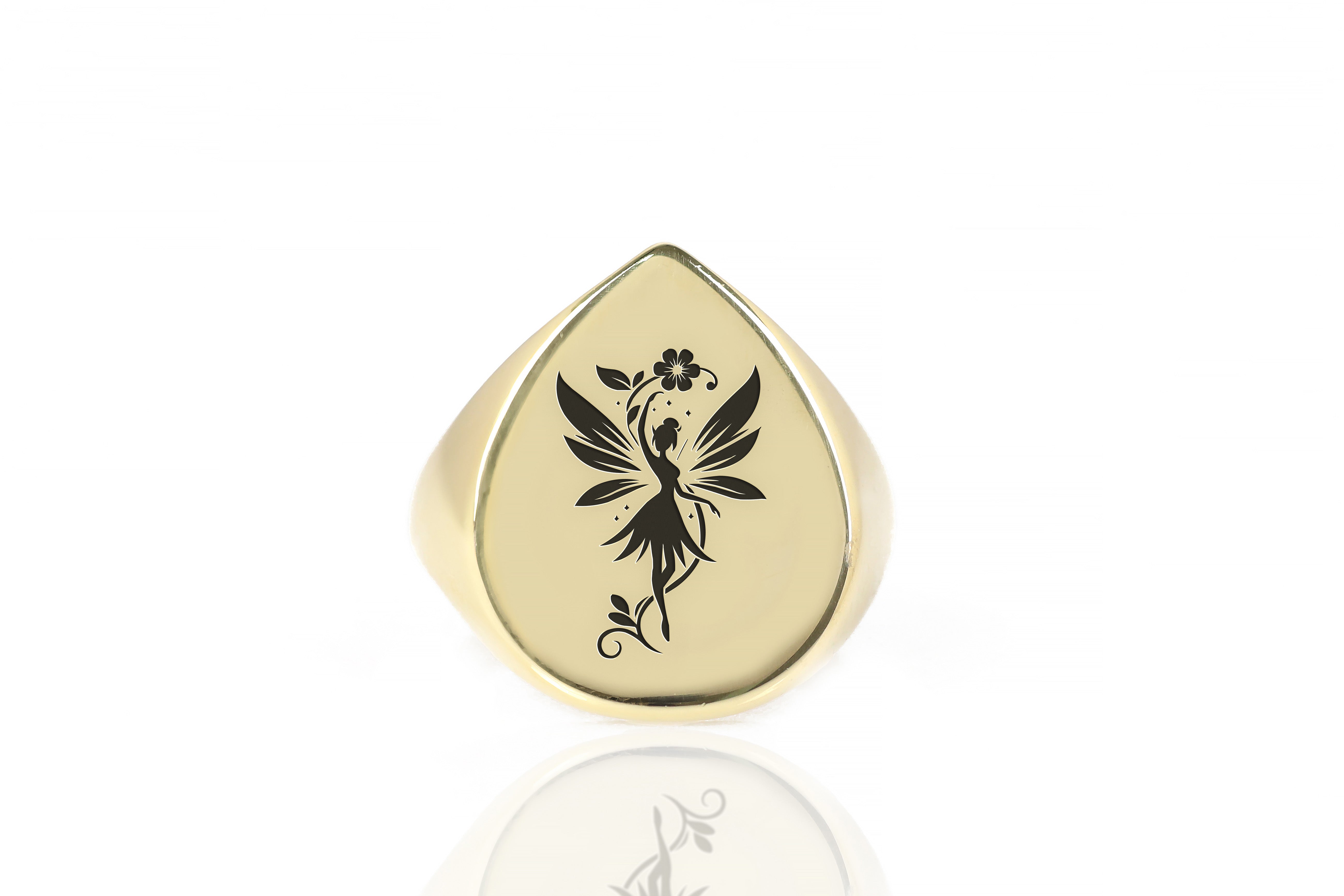 Engraved Fairy Signet Ring