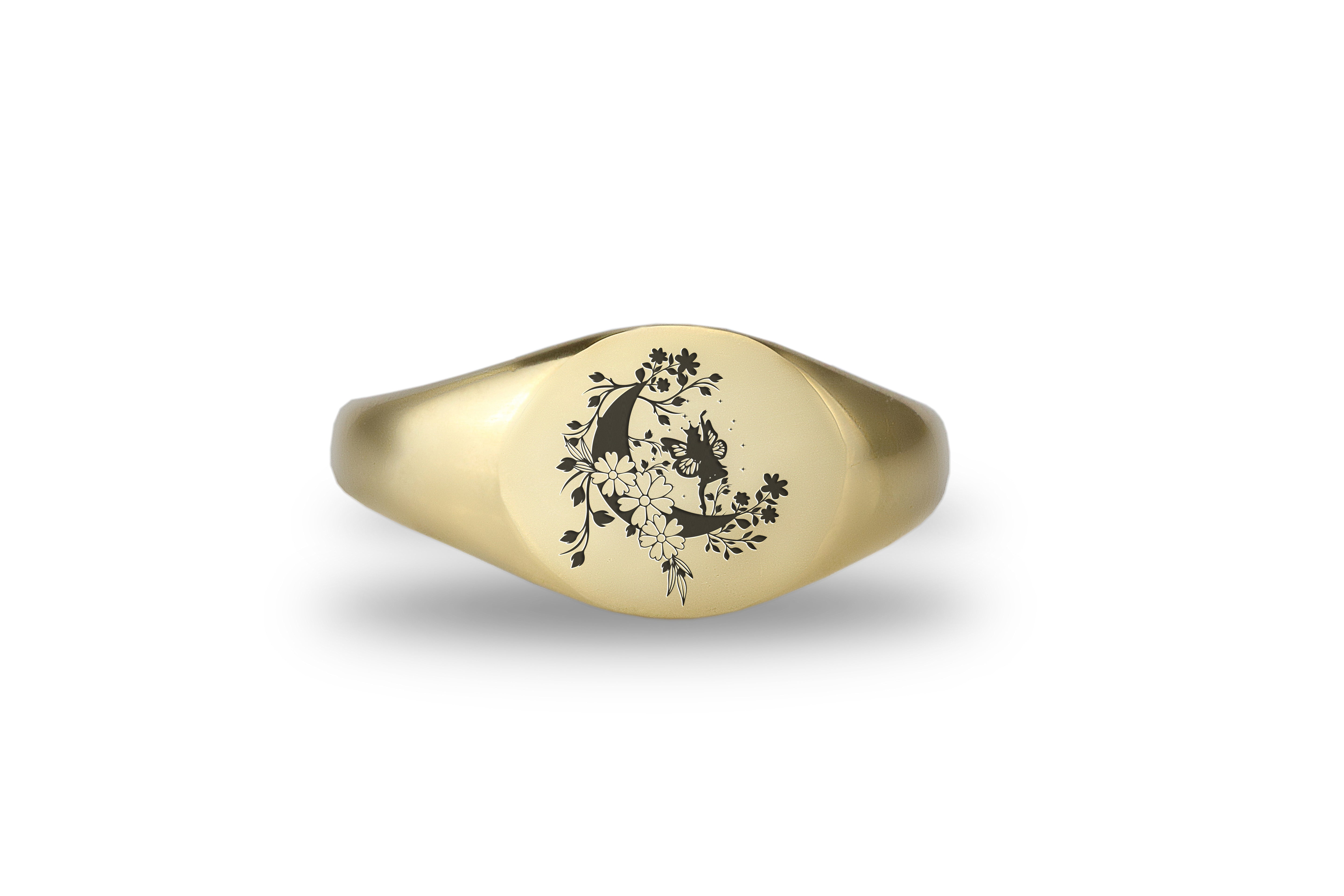 14k Gold Fairy Signet Ring
