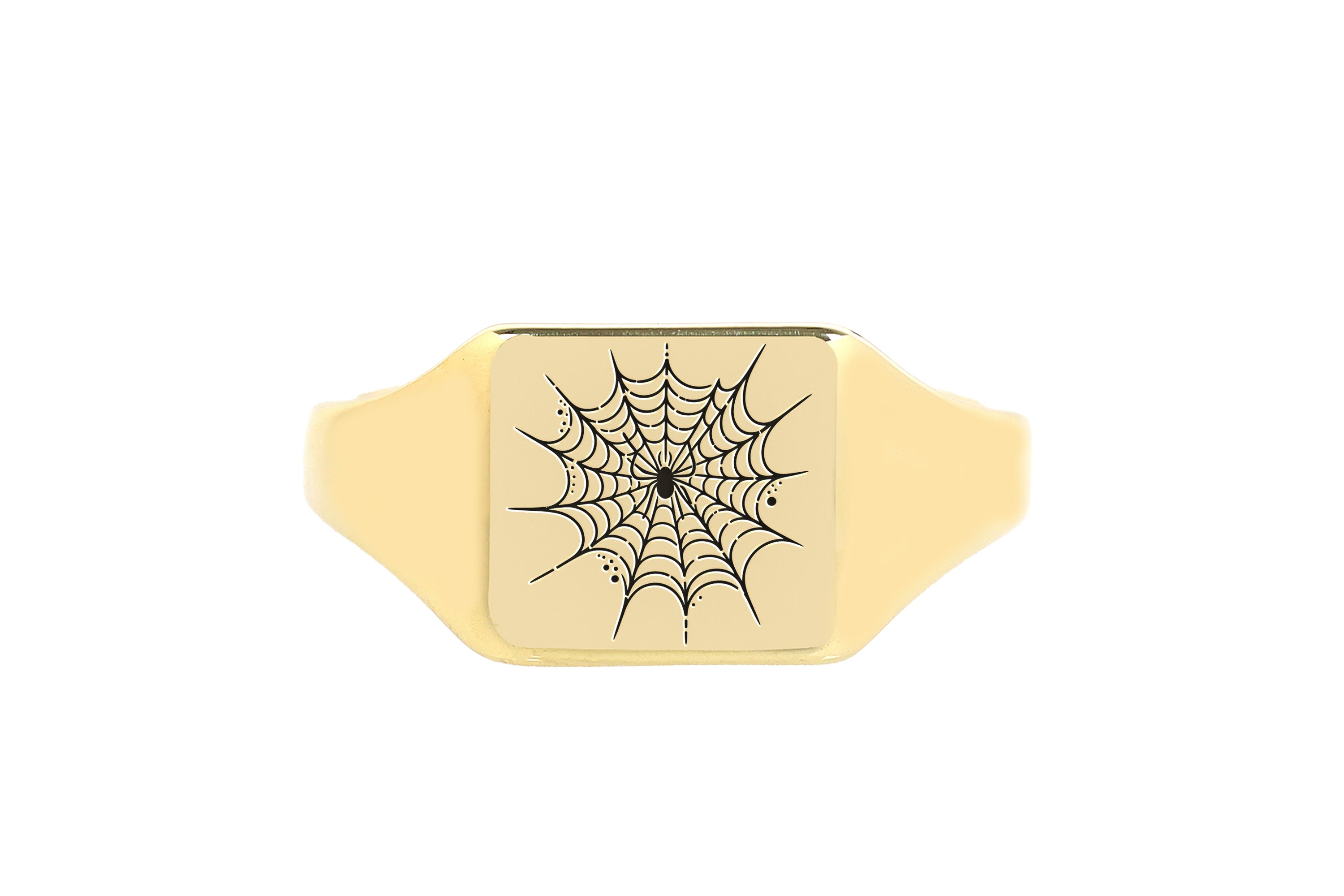 Spider Cobweb Engraving Ring