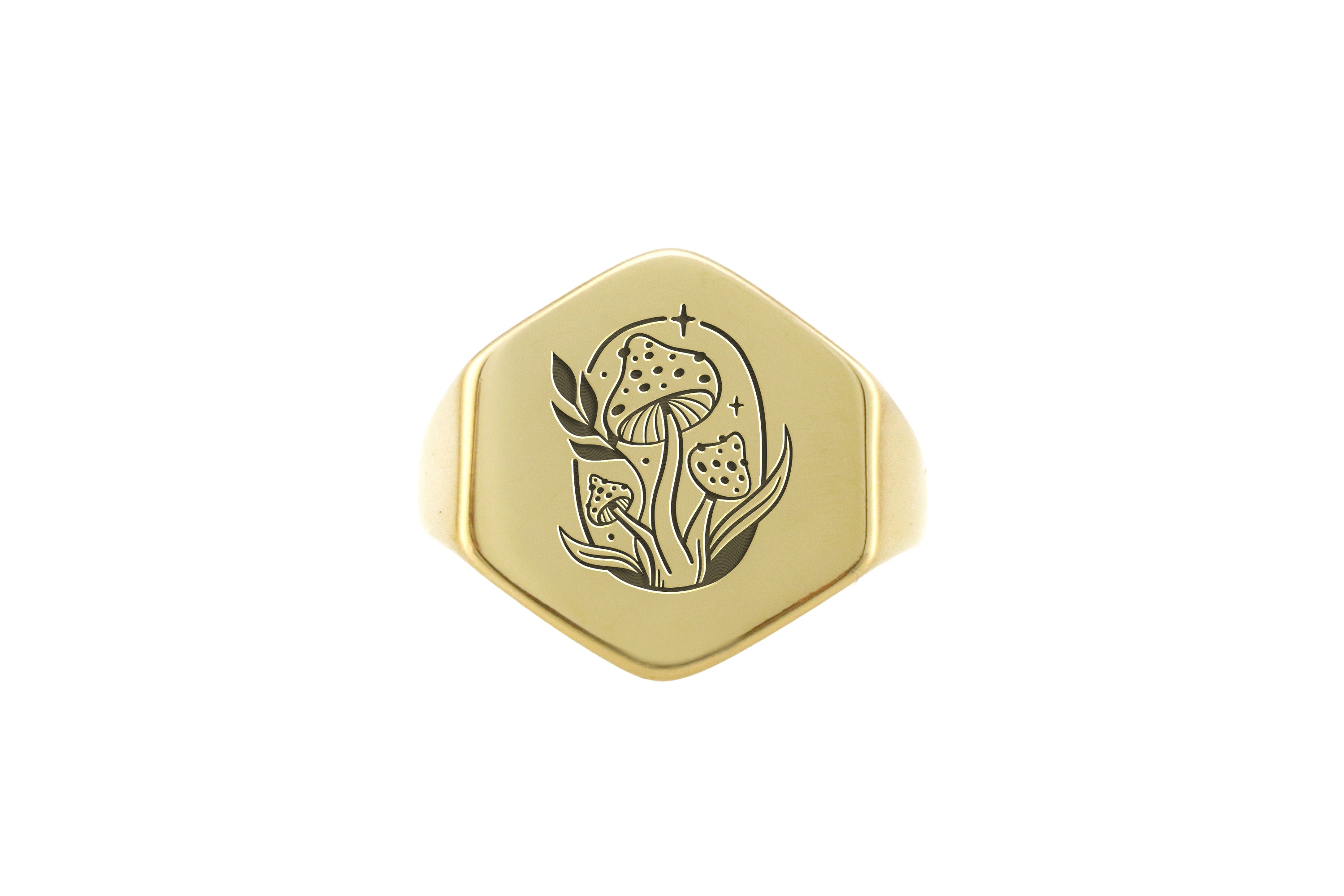 Mushroom Engraved Ring