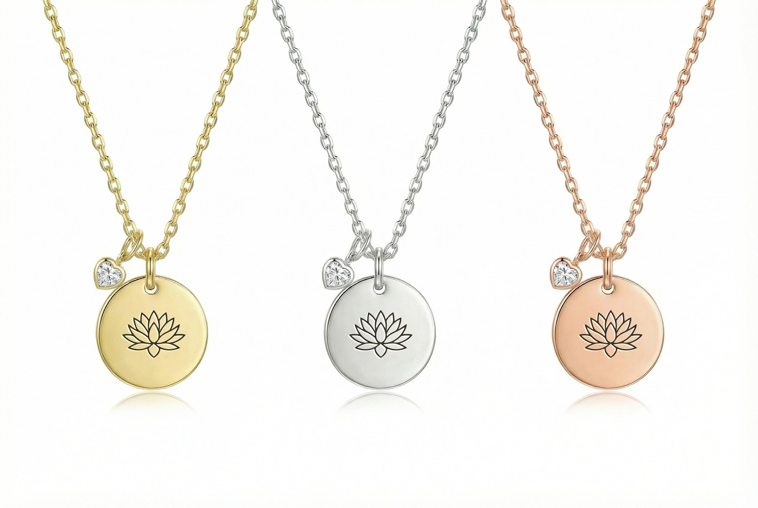 Birth Flower Round Pendant