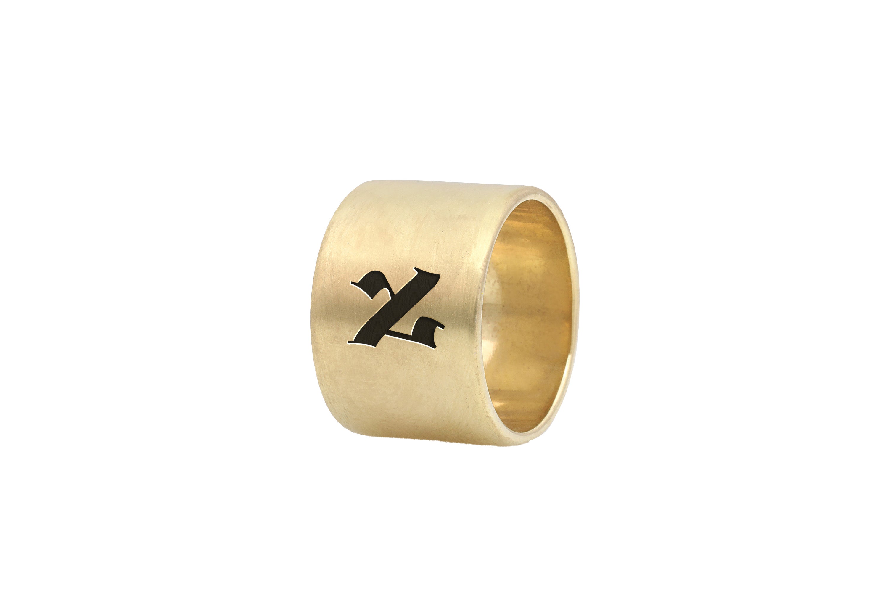 Hebrew Wide Gold Ring