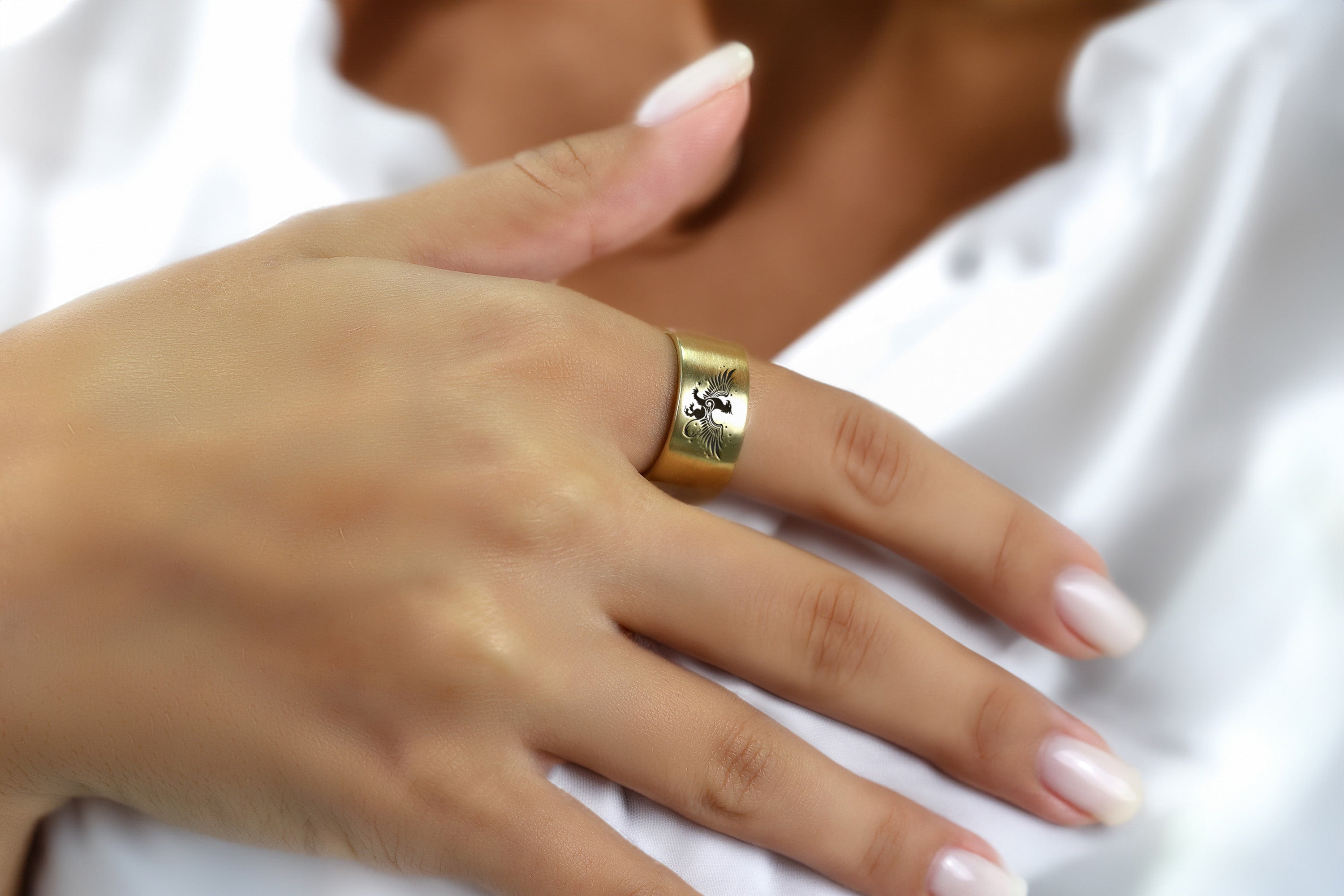 Griffin Wide Gold Ring