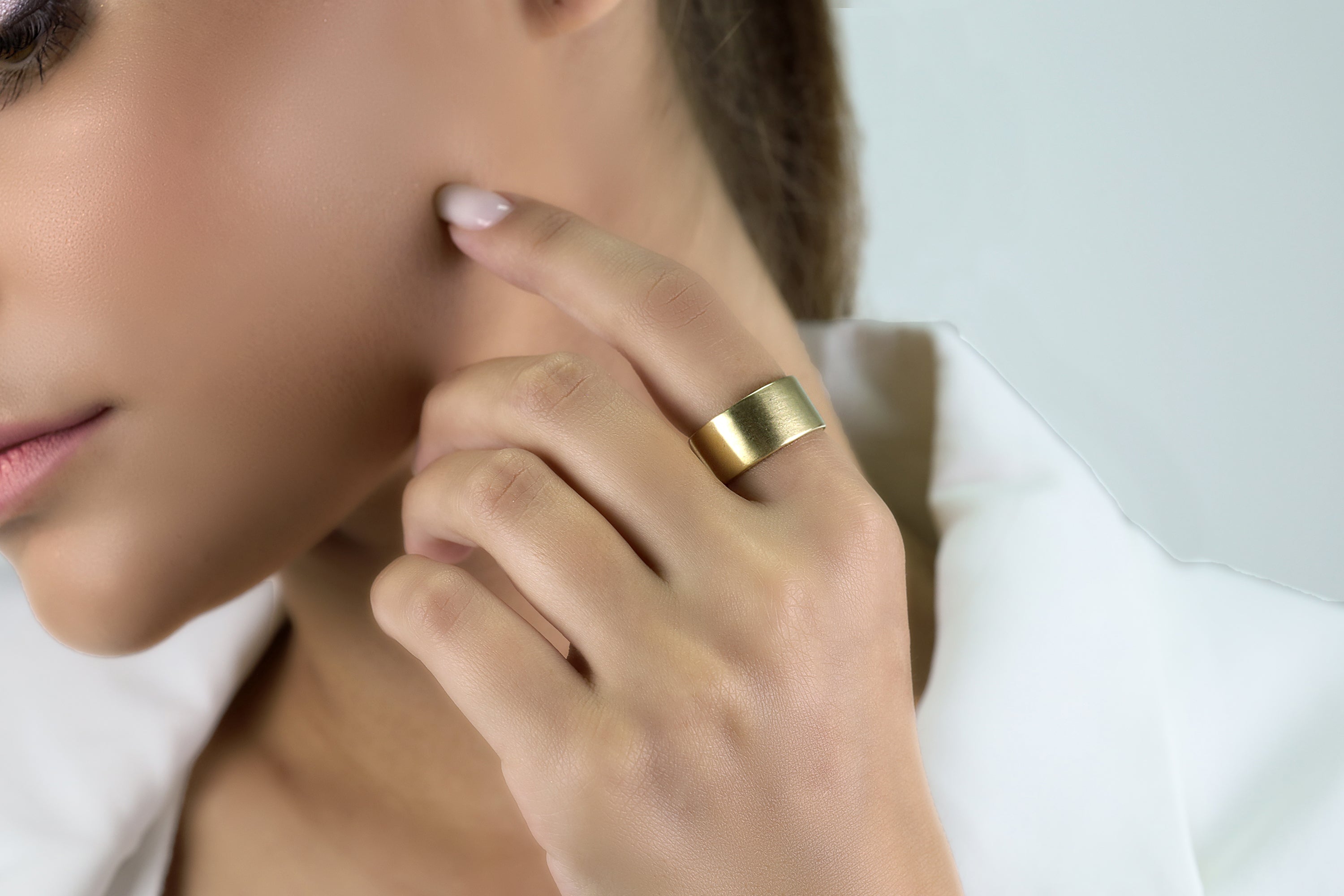 Brushed Silver Wedding Band
