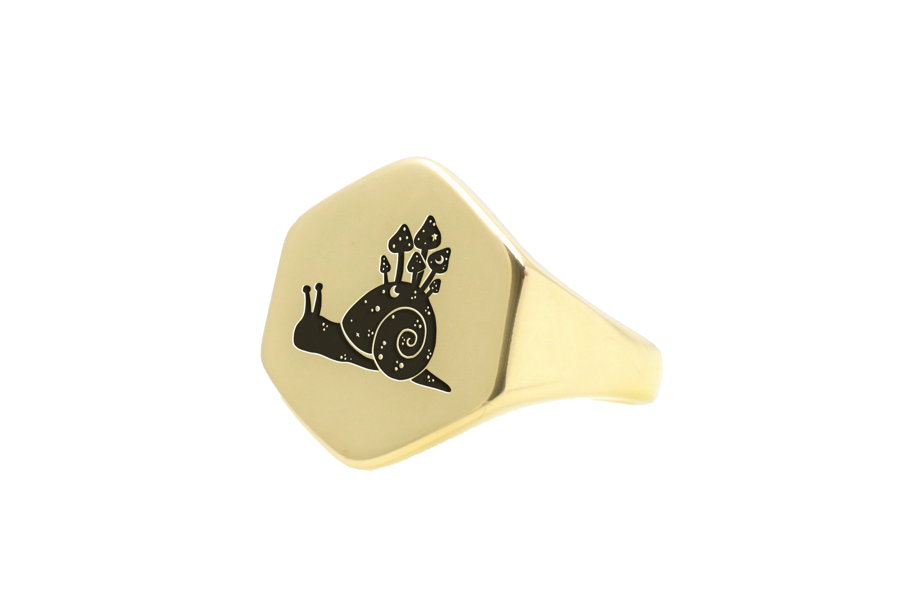 Personalized Snail Signet Ring
