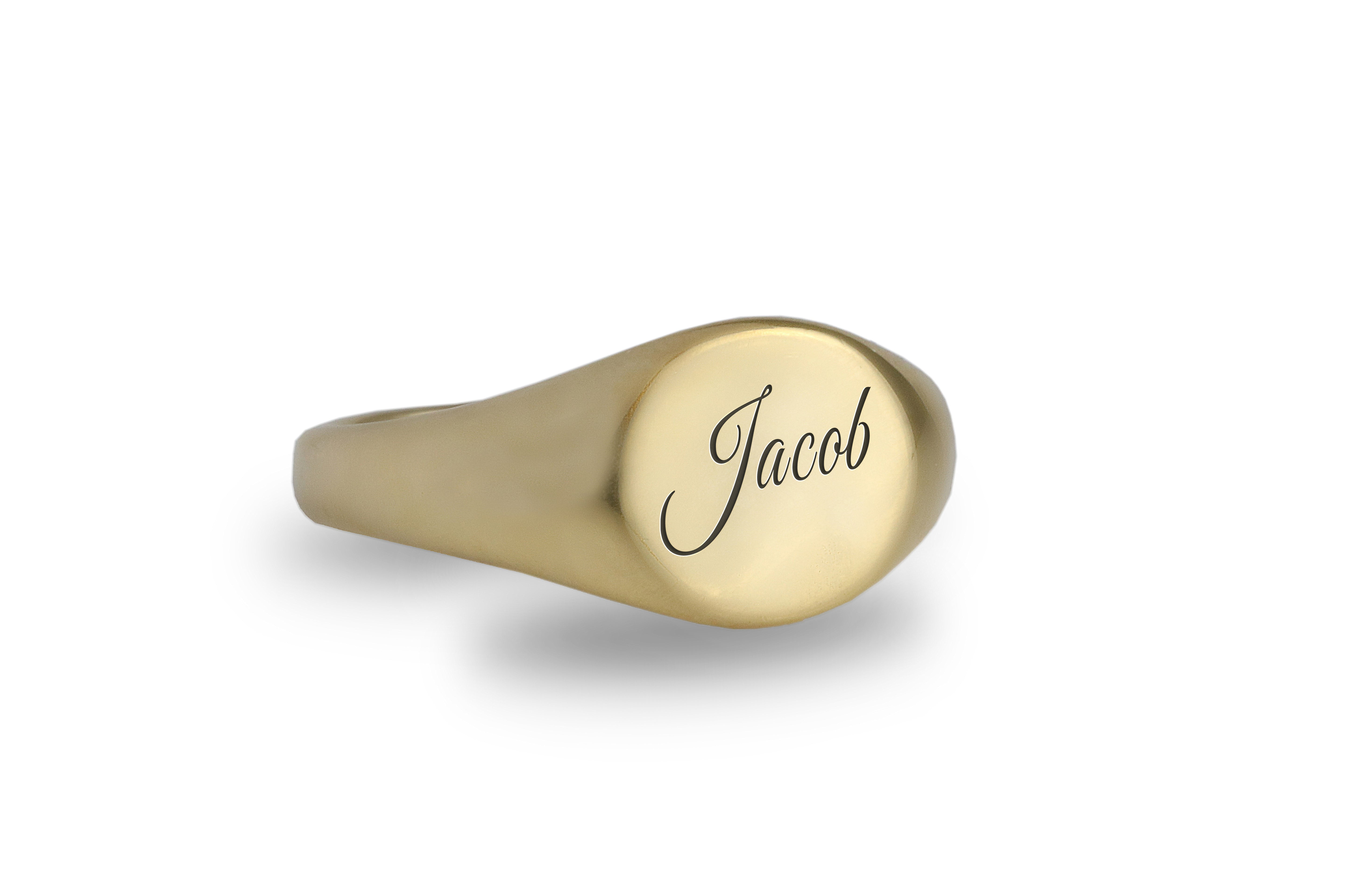 24k Gold Name Signet Ring