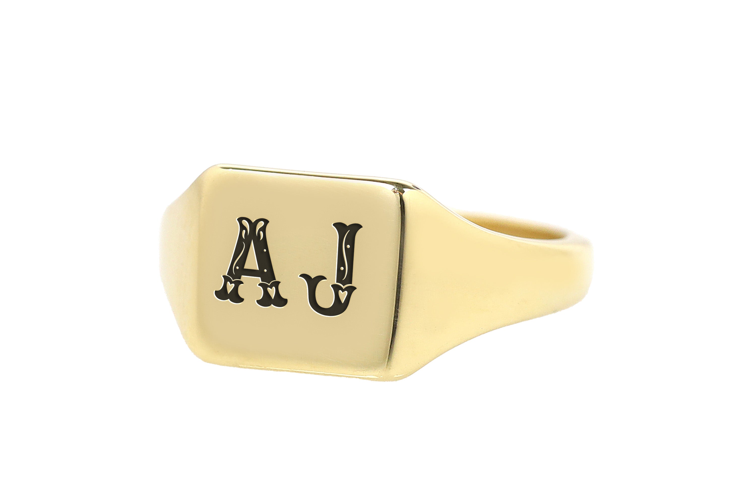 Gold Name Initial's Ring