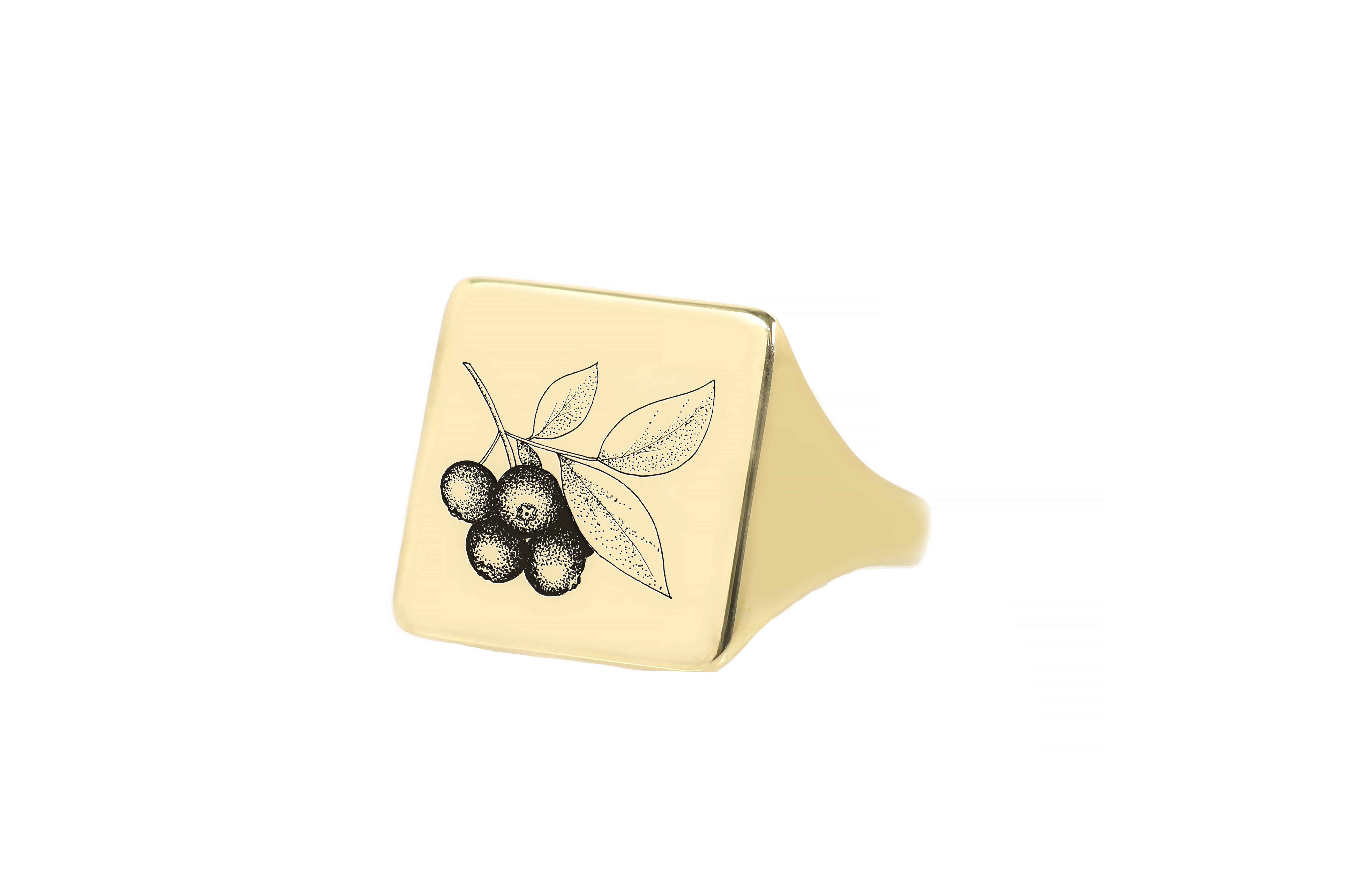 Engraved Blueberry Ring