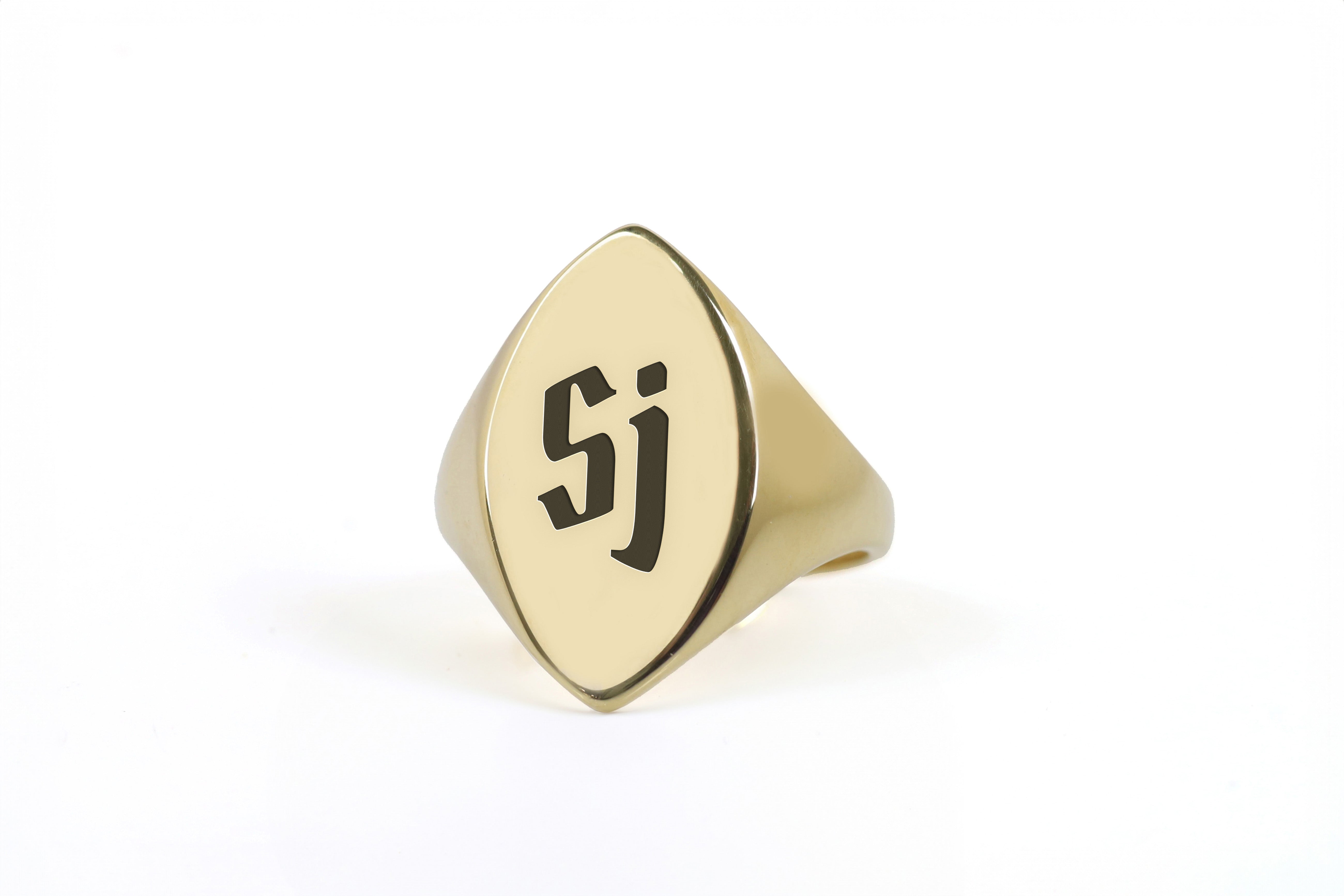 Name Initial's Gothic Ring