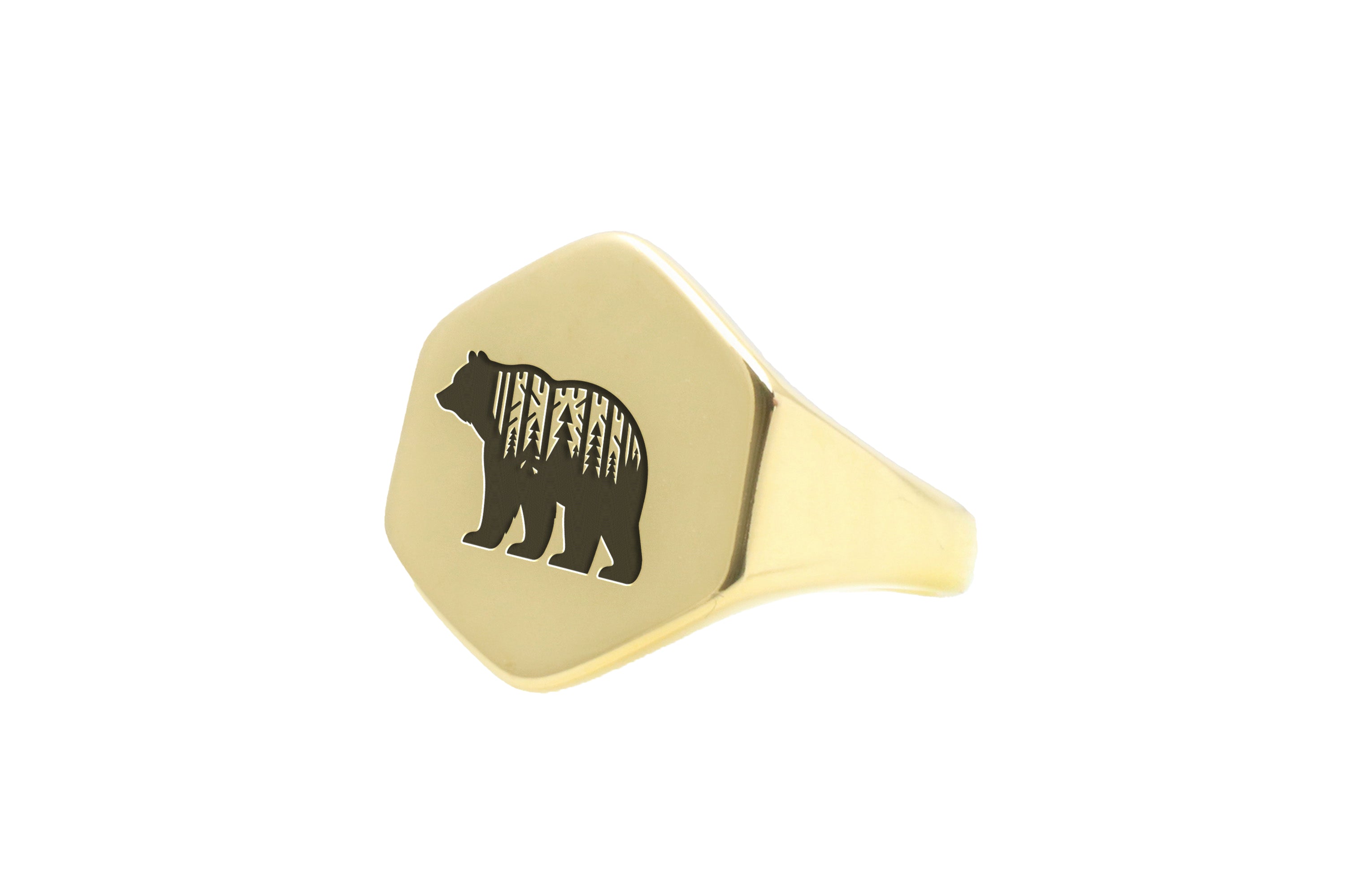Forest Bear Engraved Ring