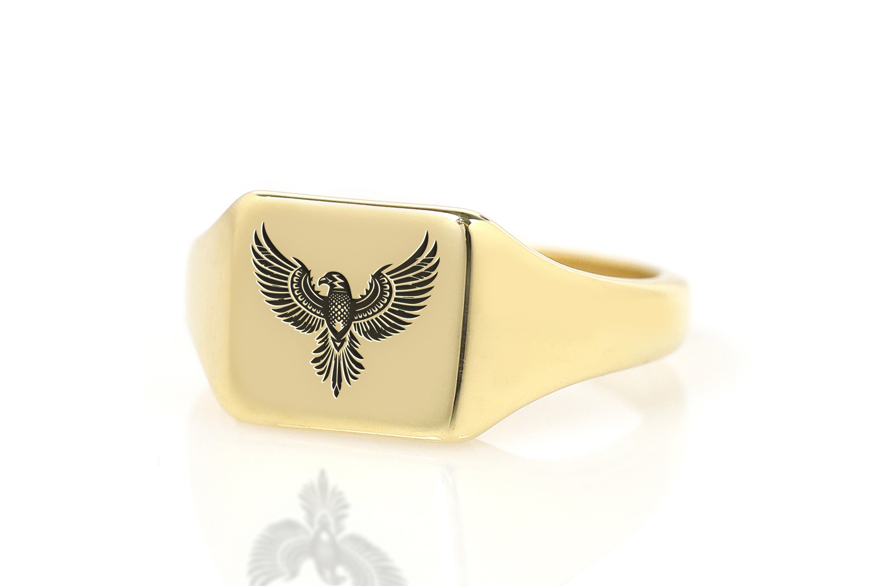 Engraved Eagle Ring