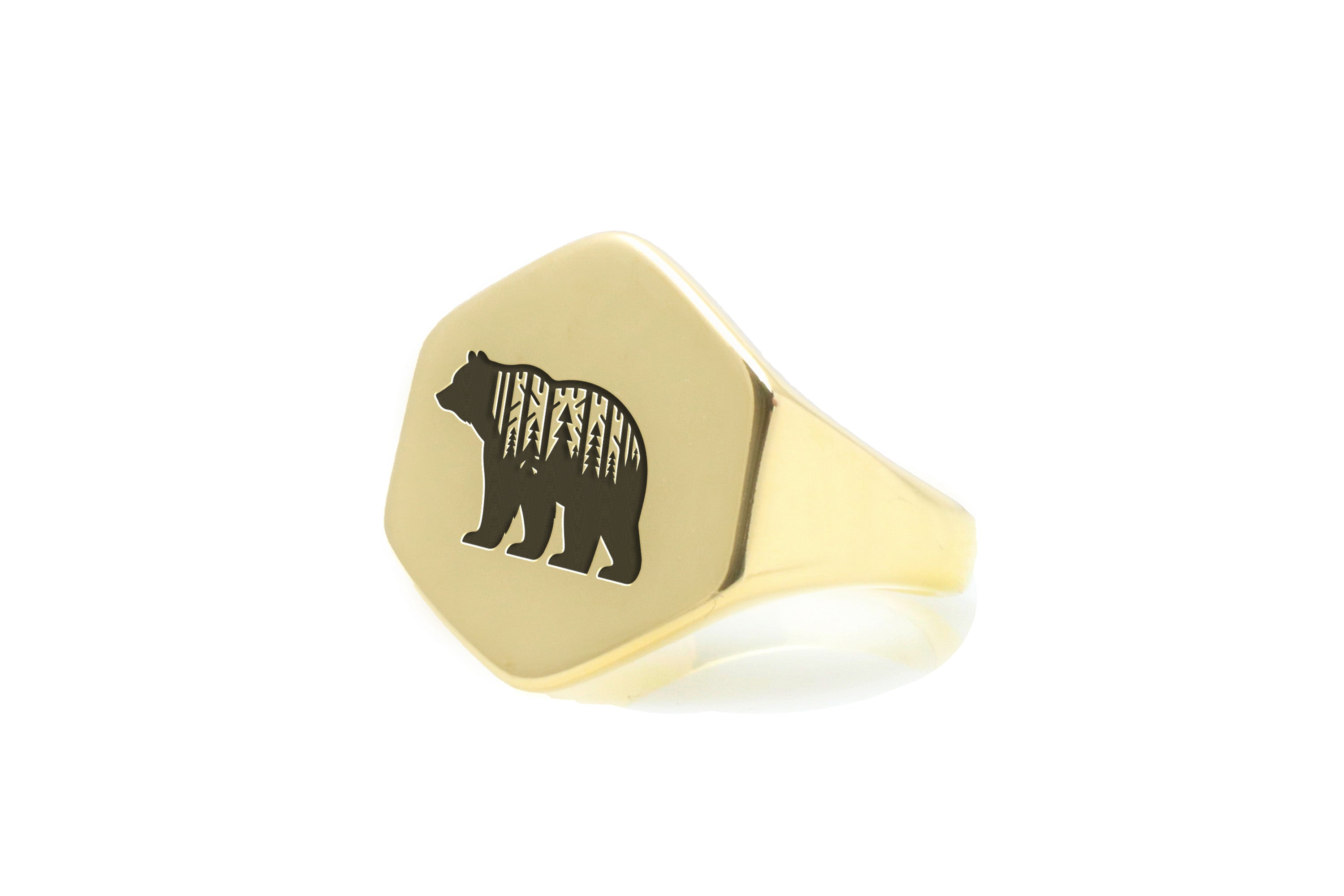 Forest Bear Engraved Ring