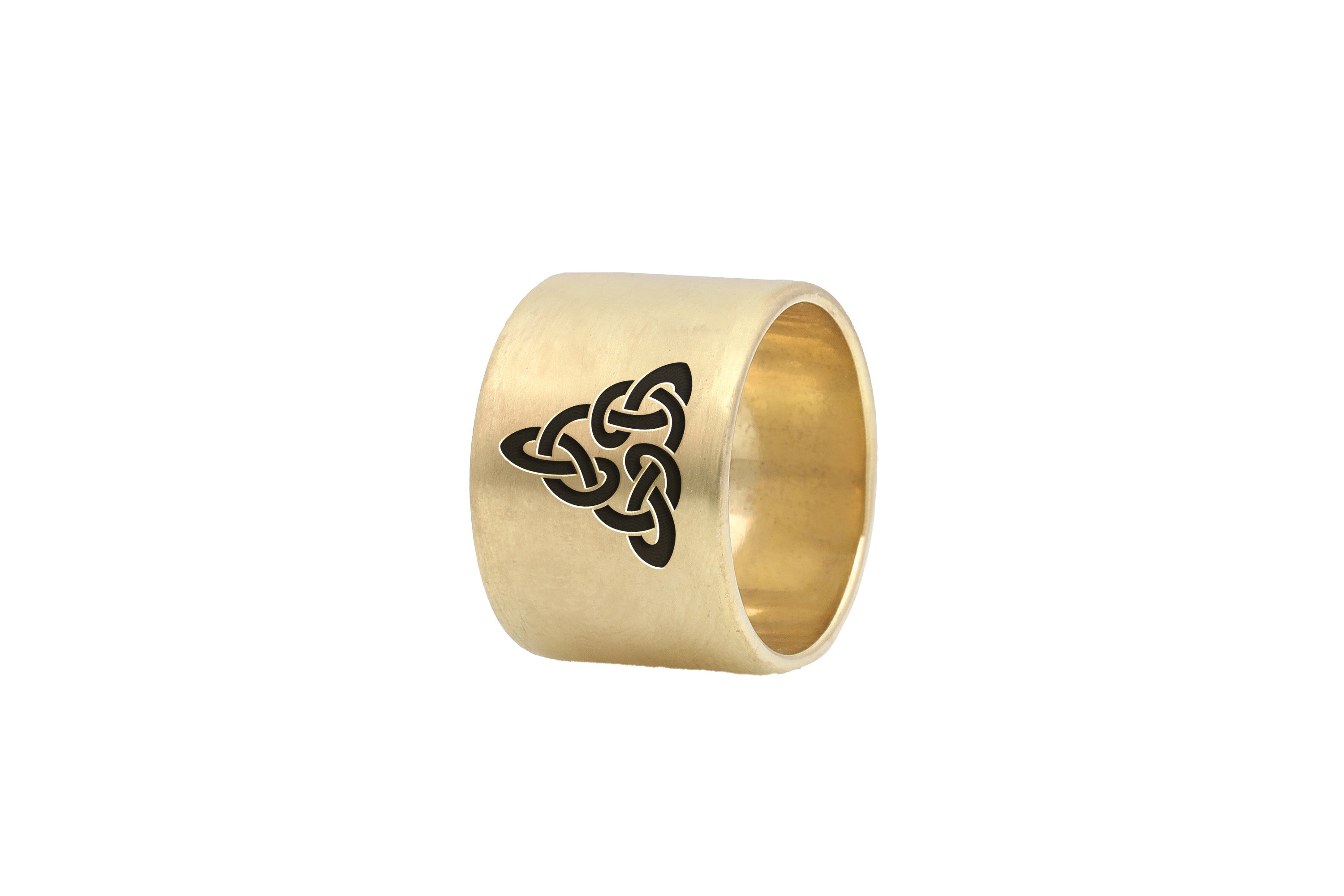 Celtic Wide Brushed Gold Ring