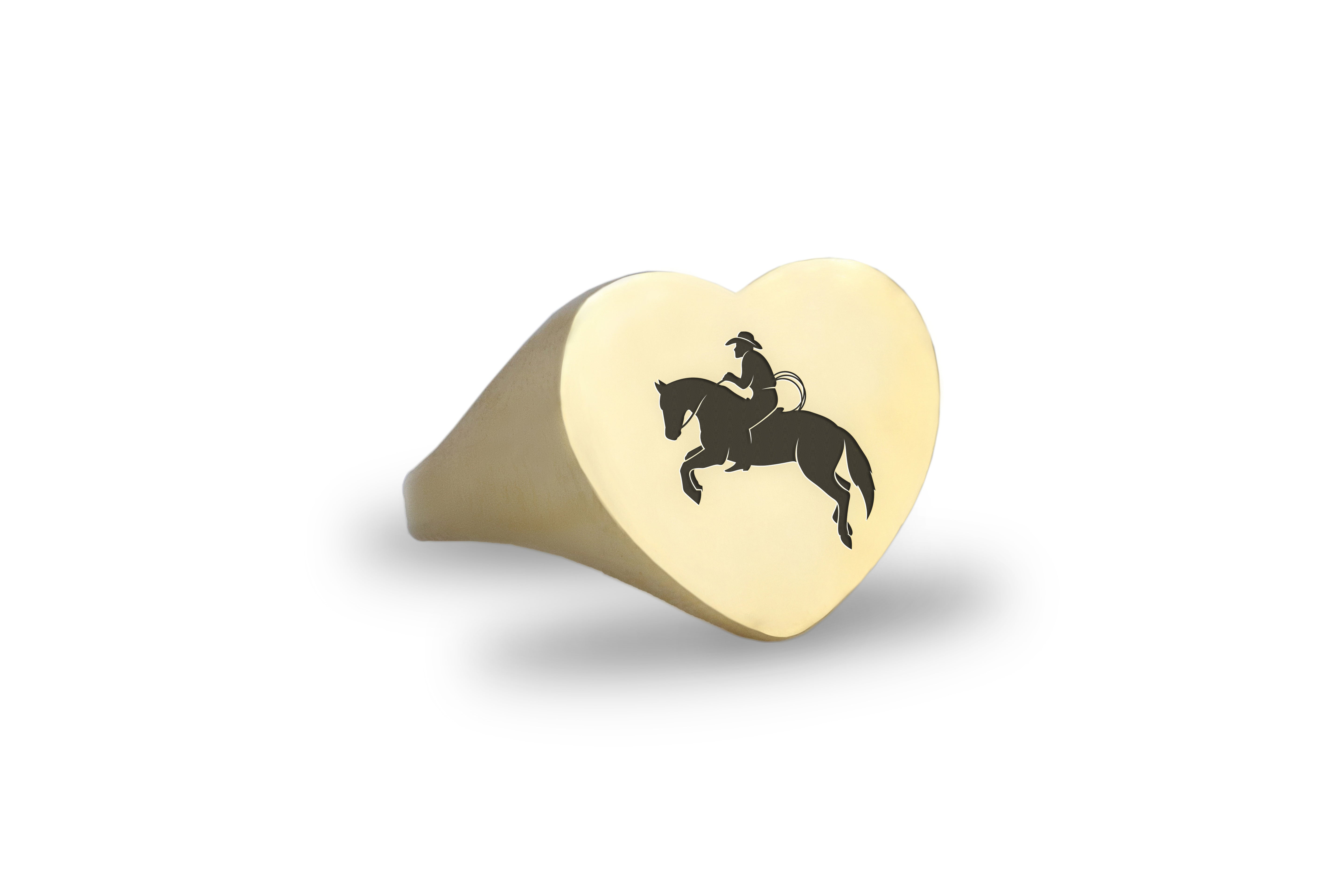 14k Gold Cowboy Signet Ring