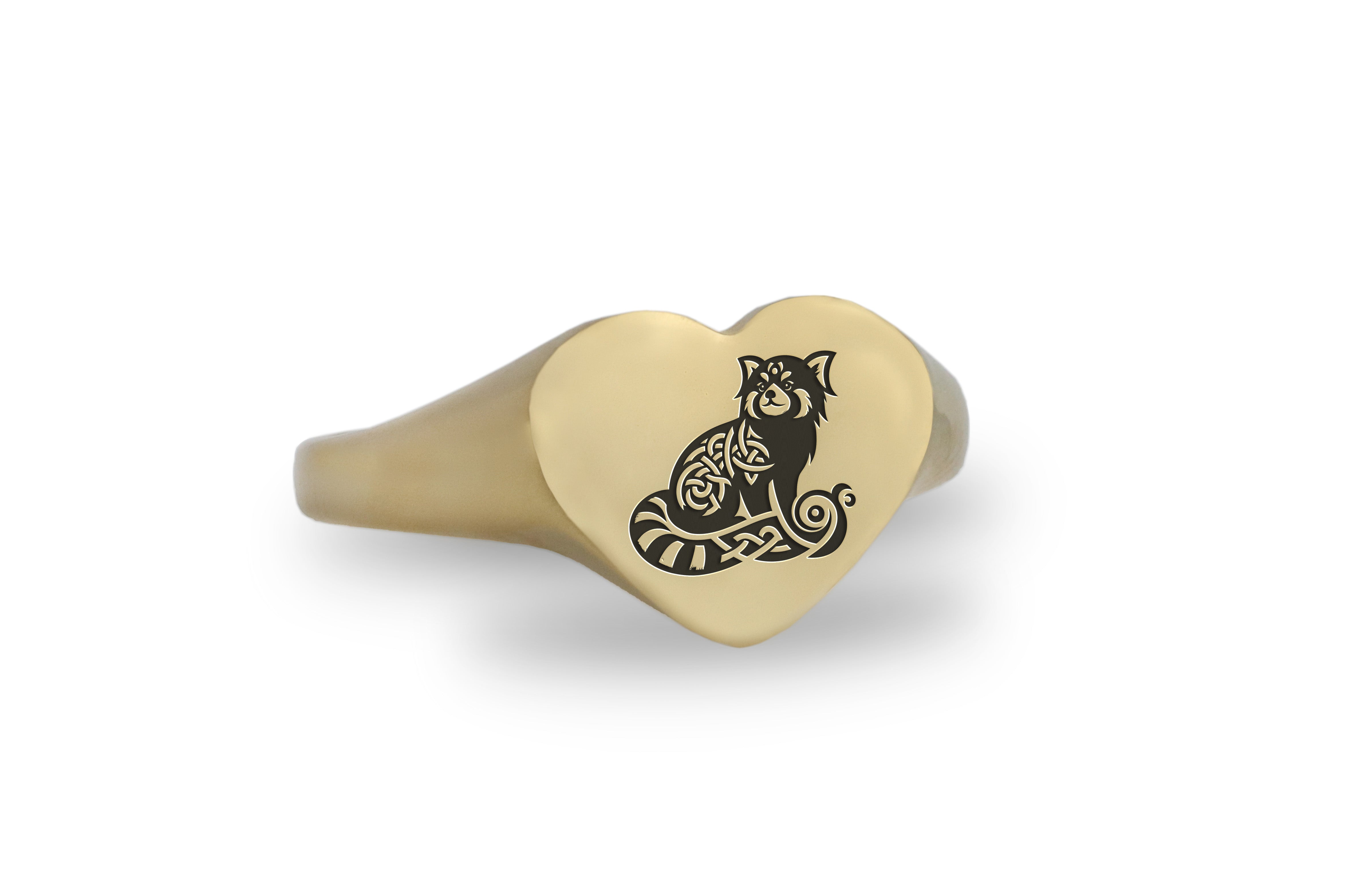 Cute Red Panda Gold Ring