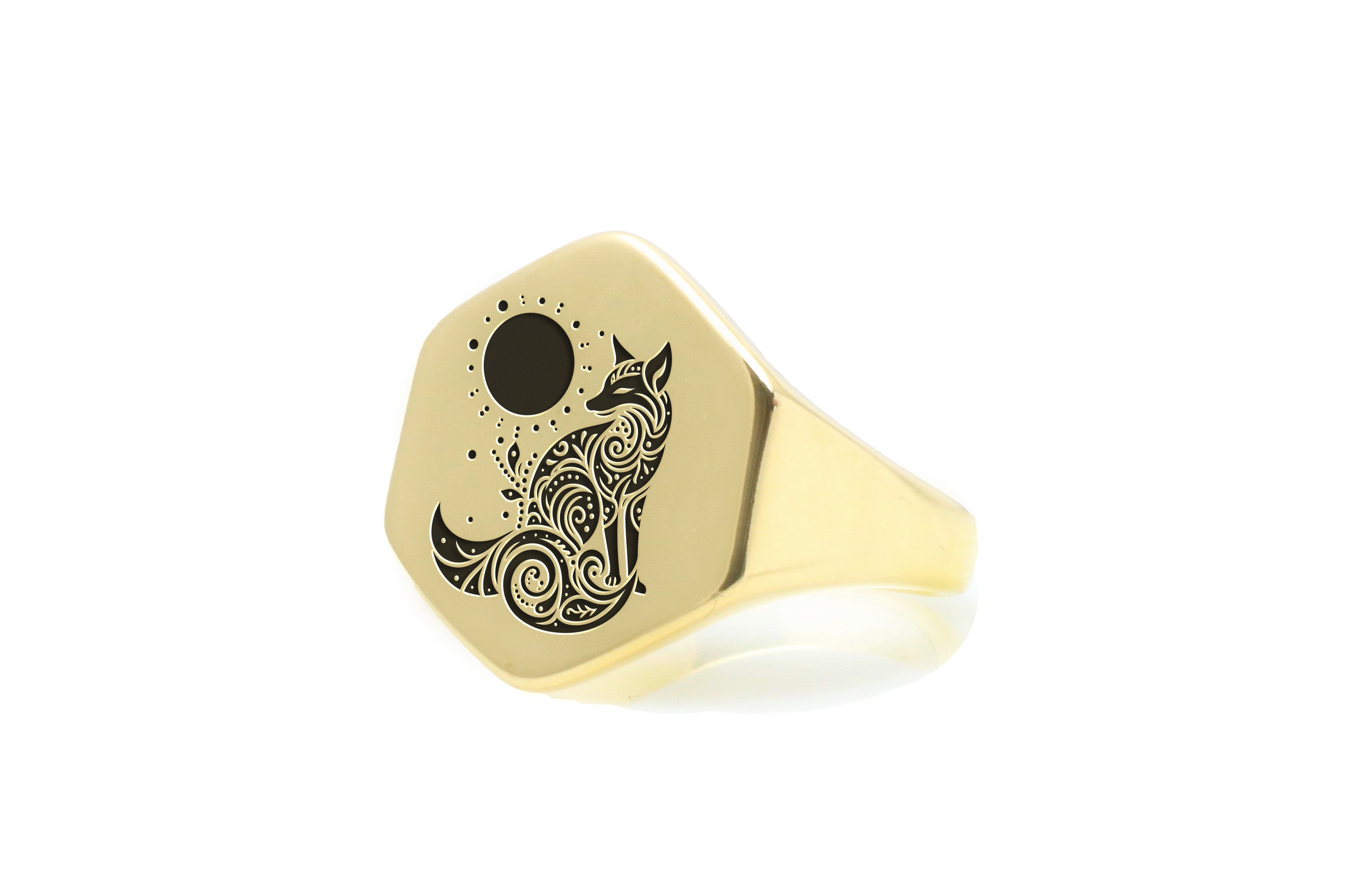Spiritual Fox Hexagon Ring