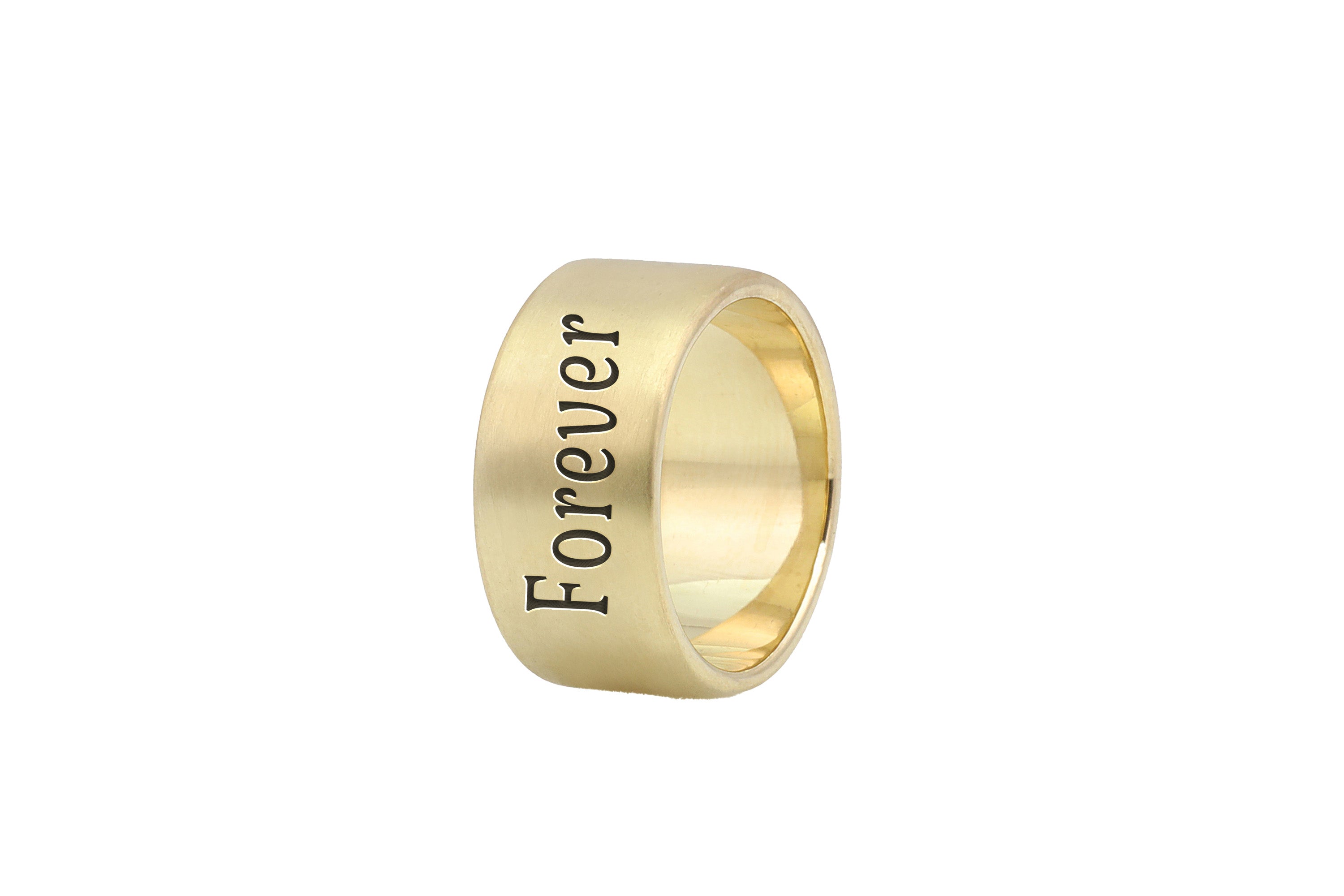 Custom Text Wide Band Ring