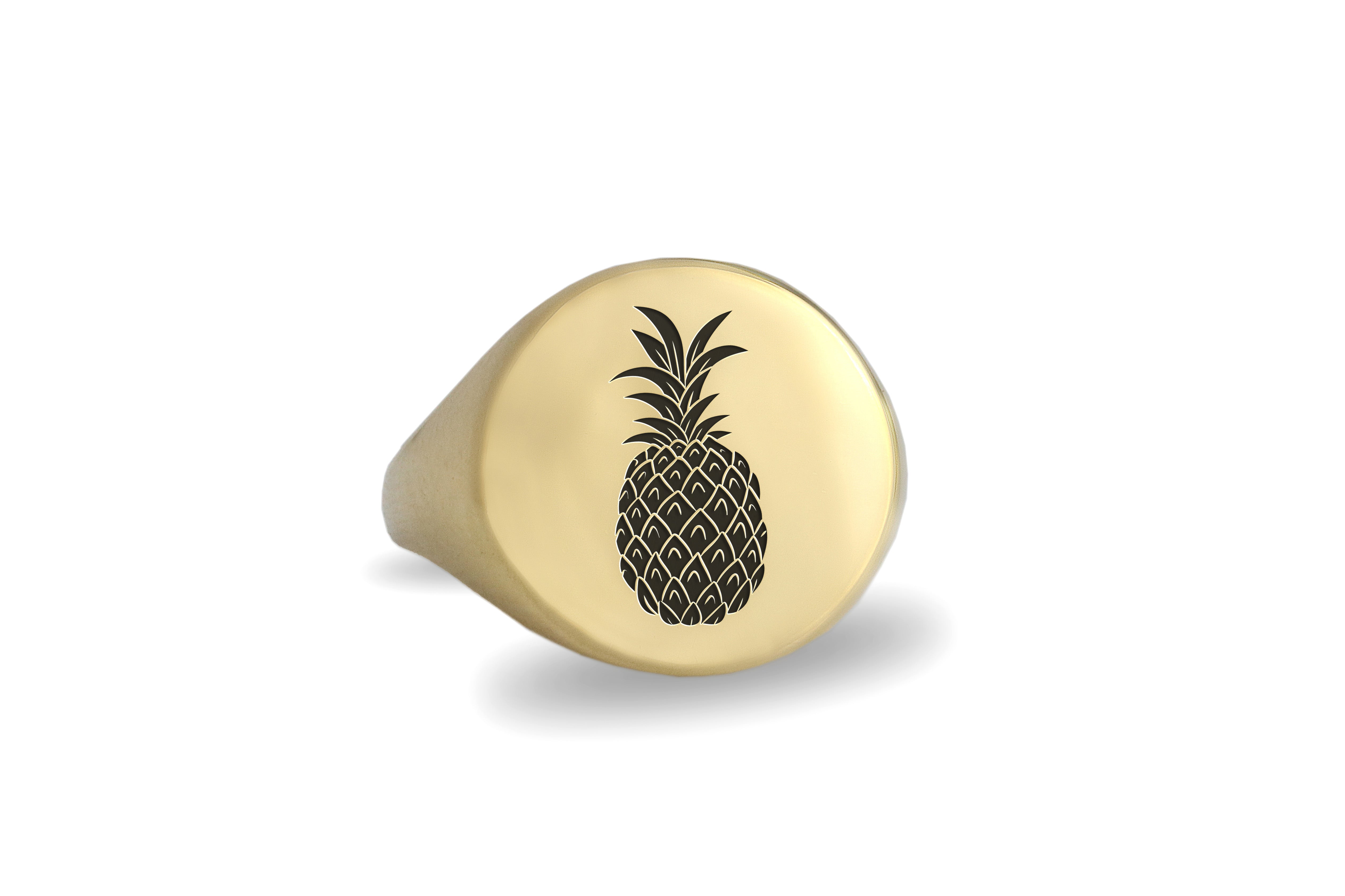 Engraved Pineapple Signet Ring