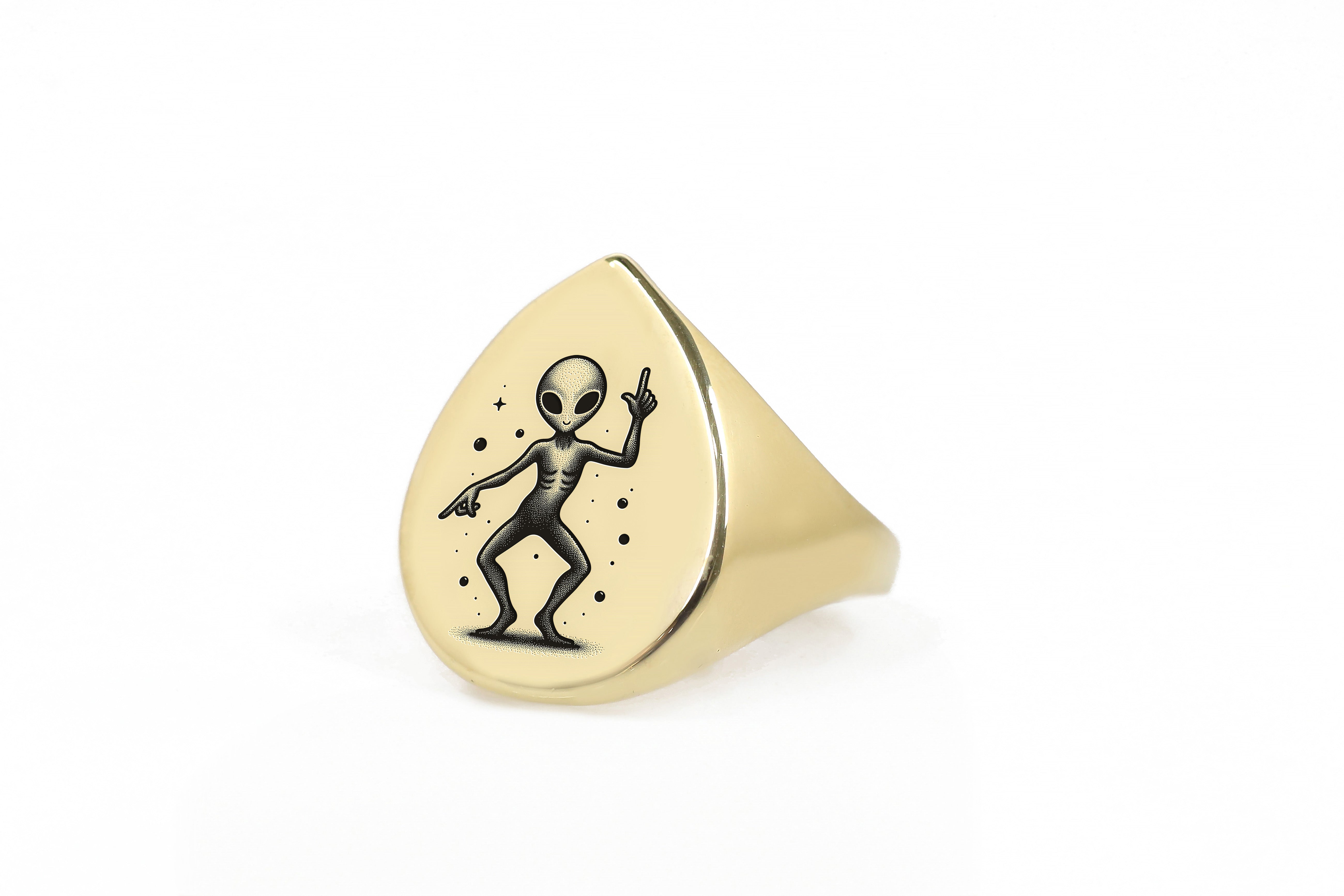 Engraved Alien Ring