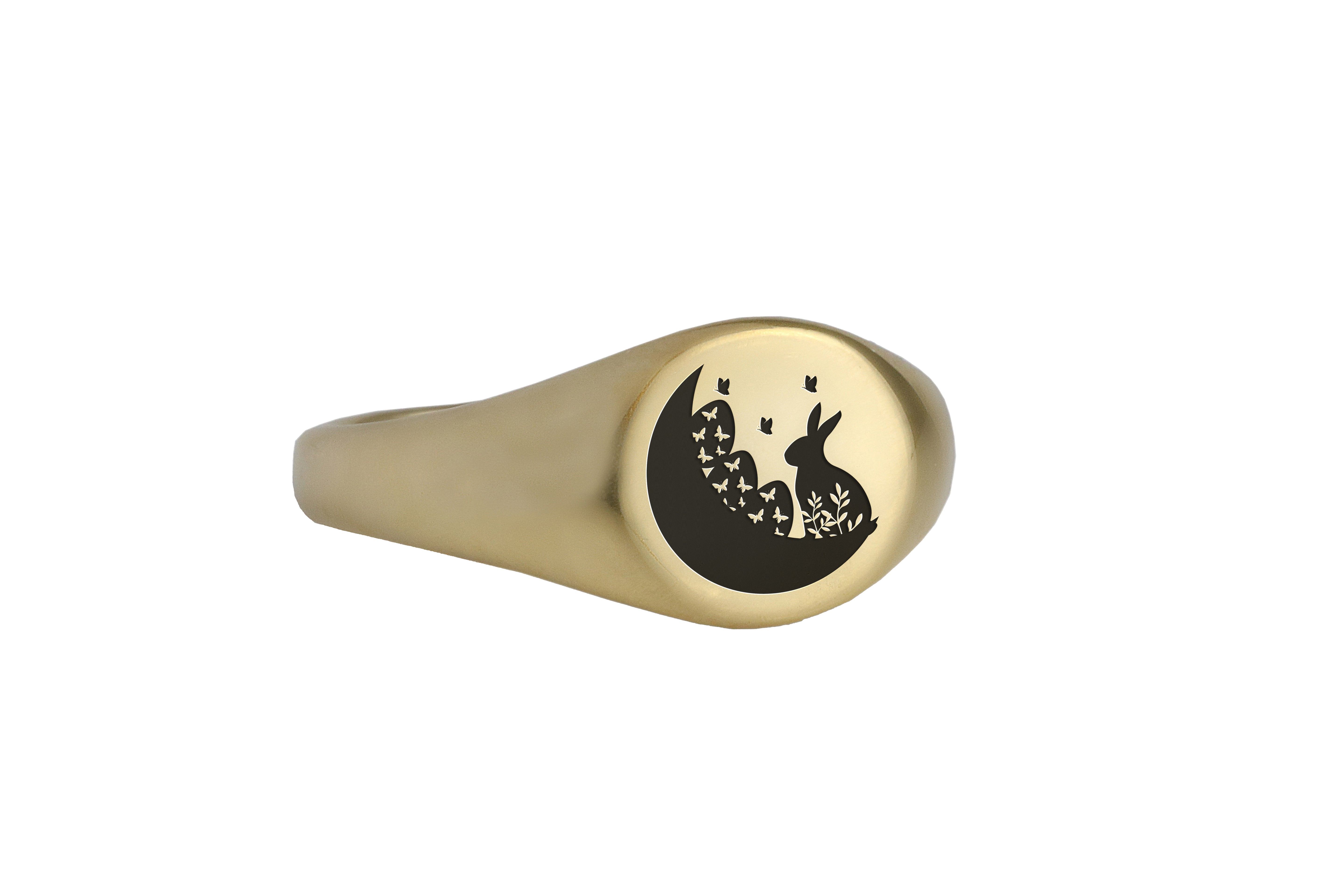14k Gold Bunny Signet Ring