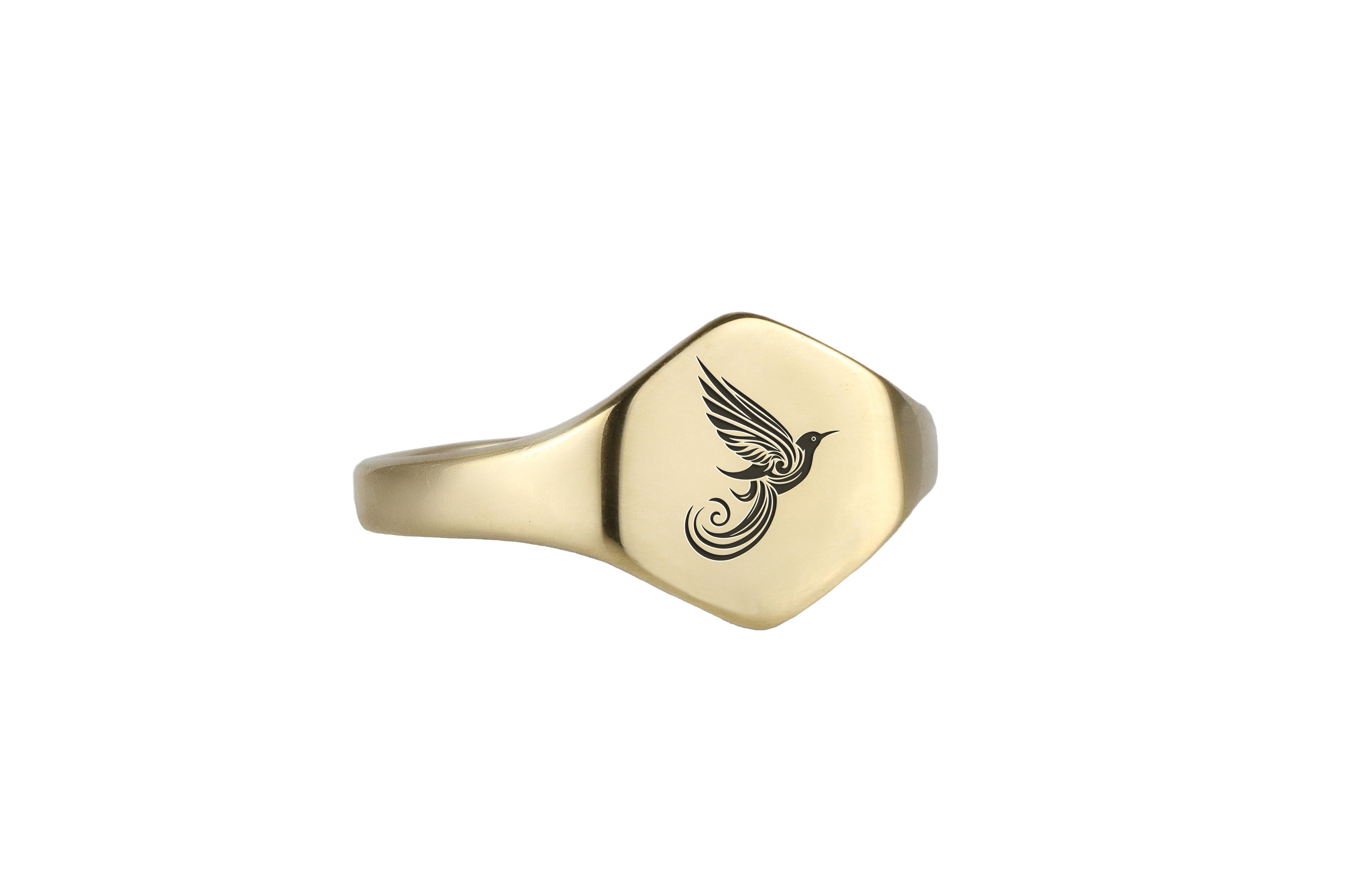 Engraved Bird Ring
