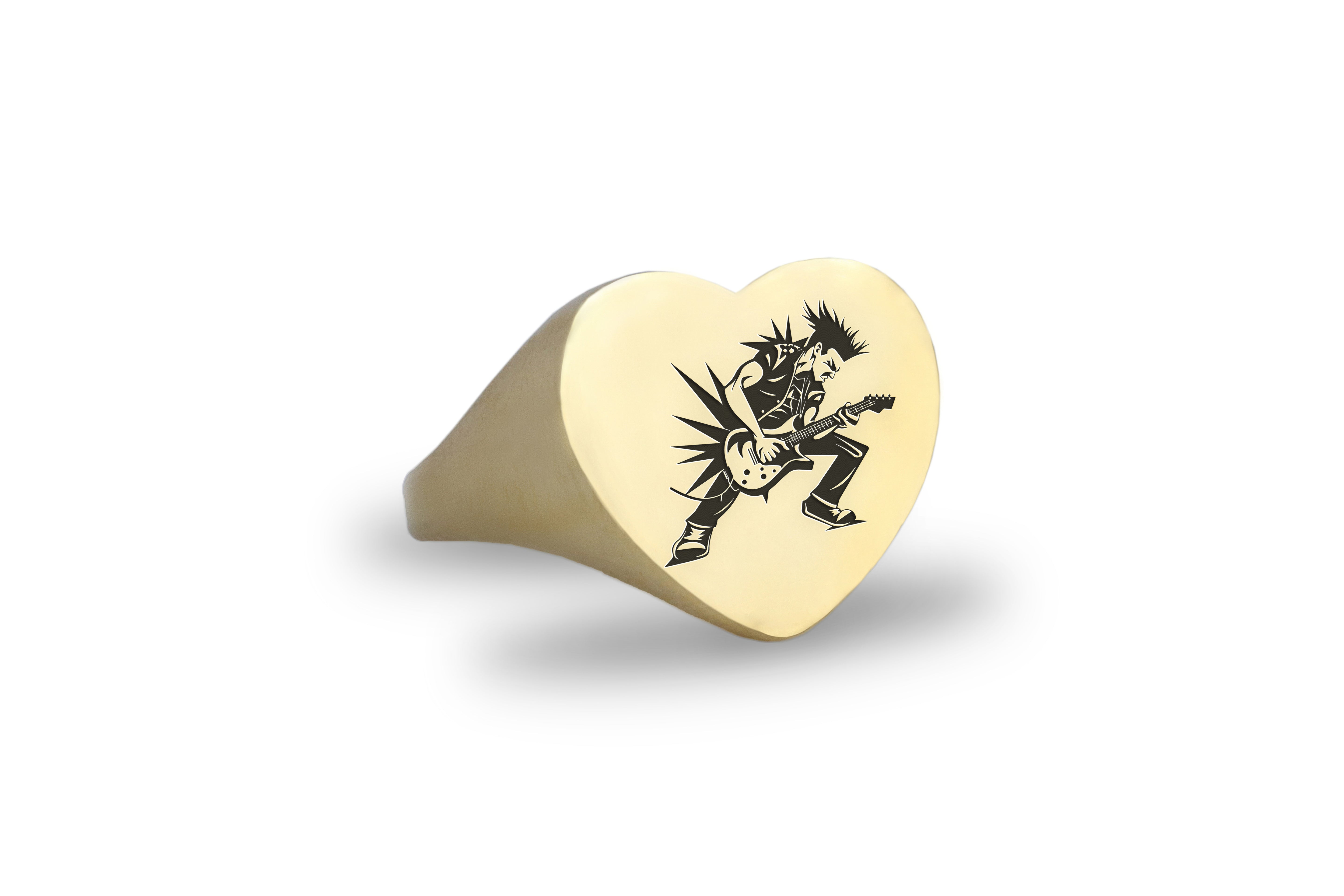 Rock N Roll Gold Signet Ring