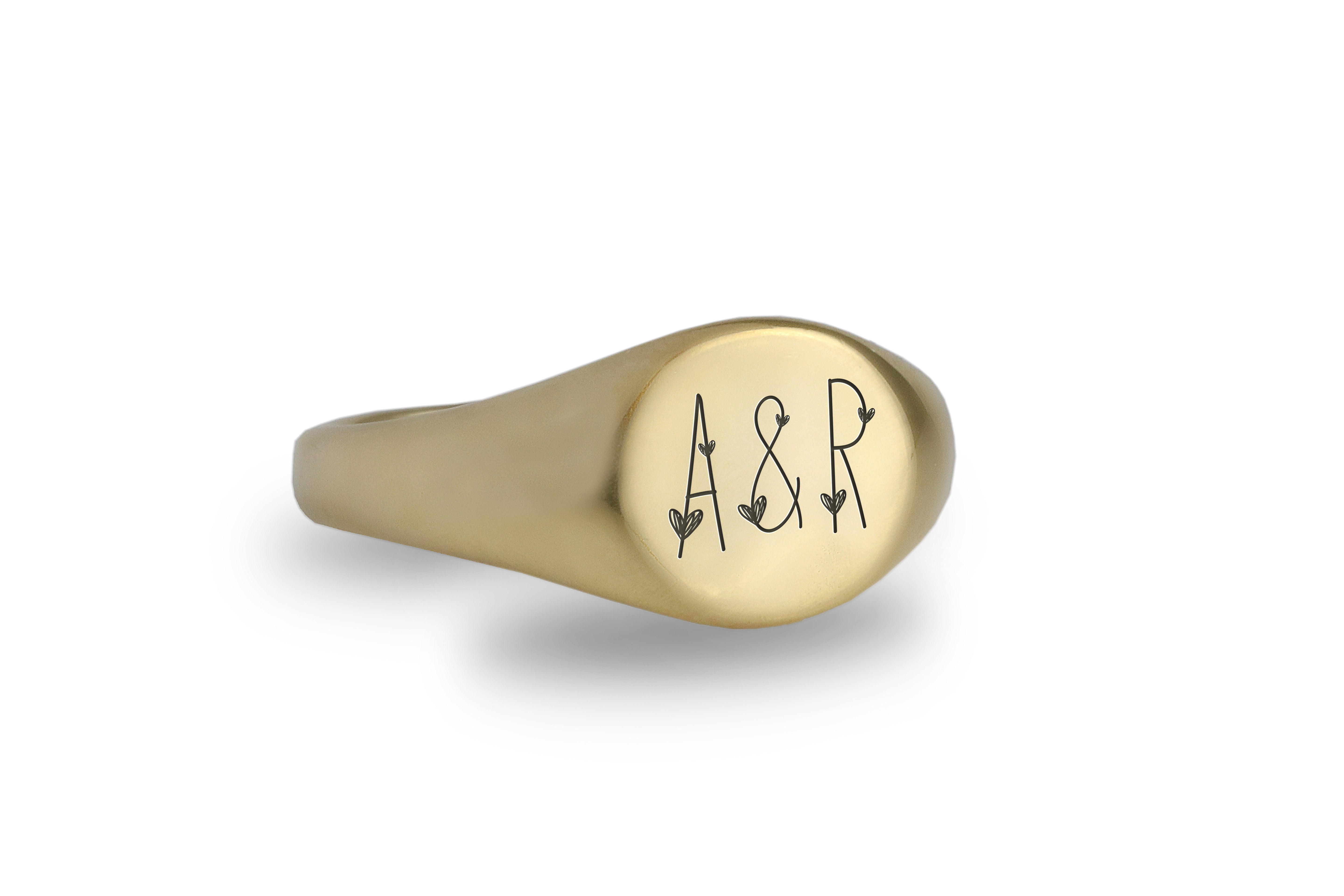 Cute Couples Name Initials Ring